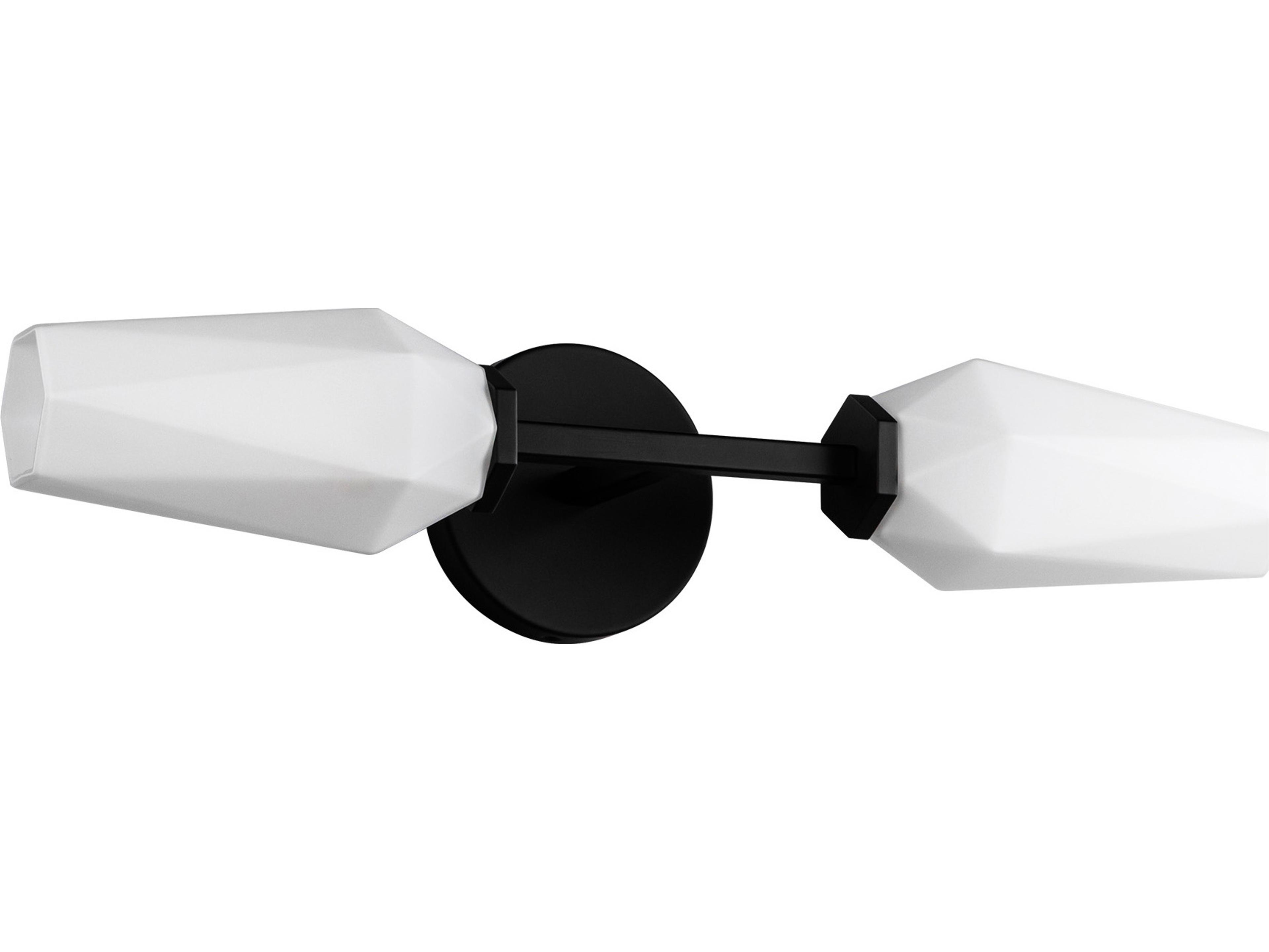 Alora Mood Krysta 2-Light Matte Black Wall Sconce