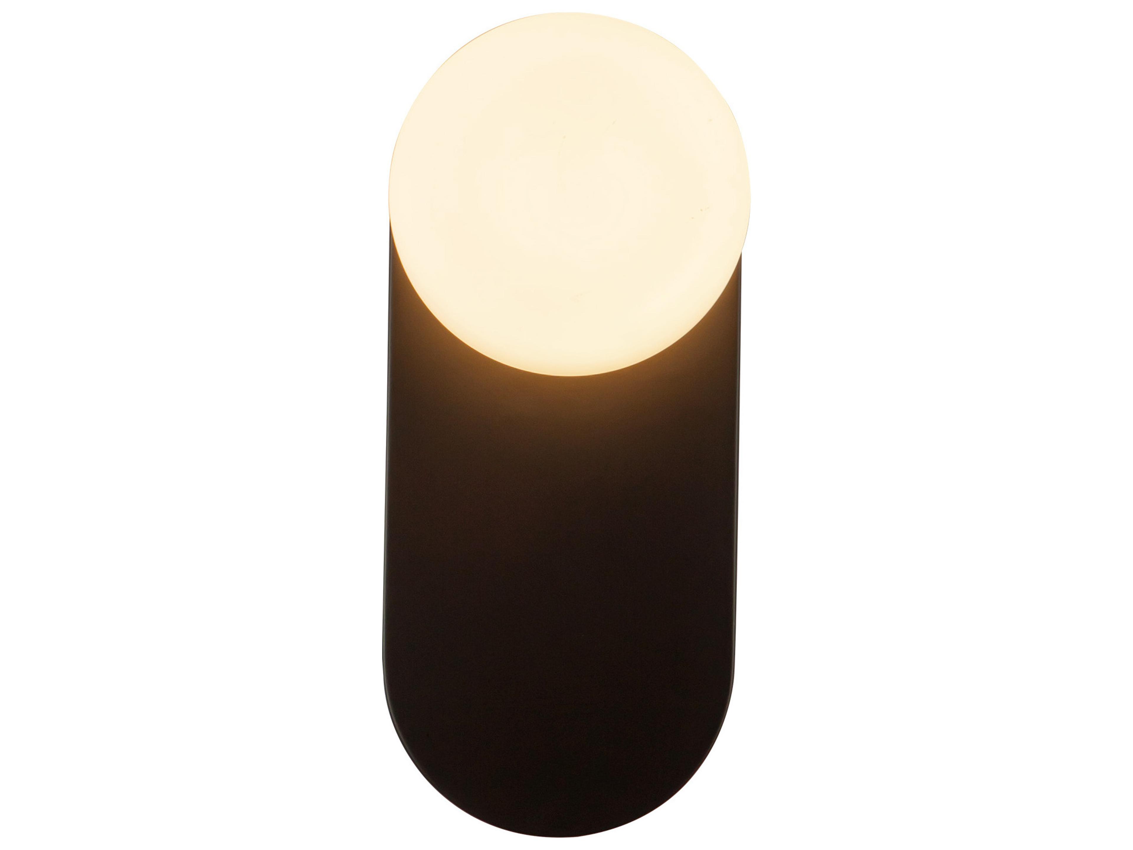 Ariel 1-Light Matte Black Opal Glass Wall Sconce