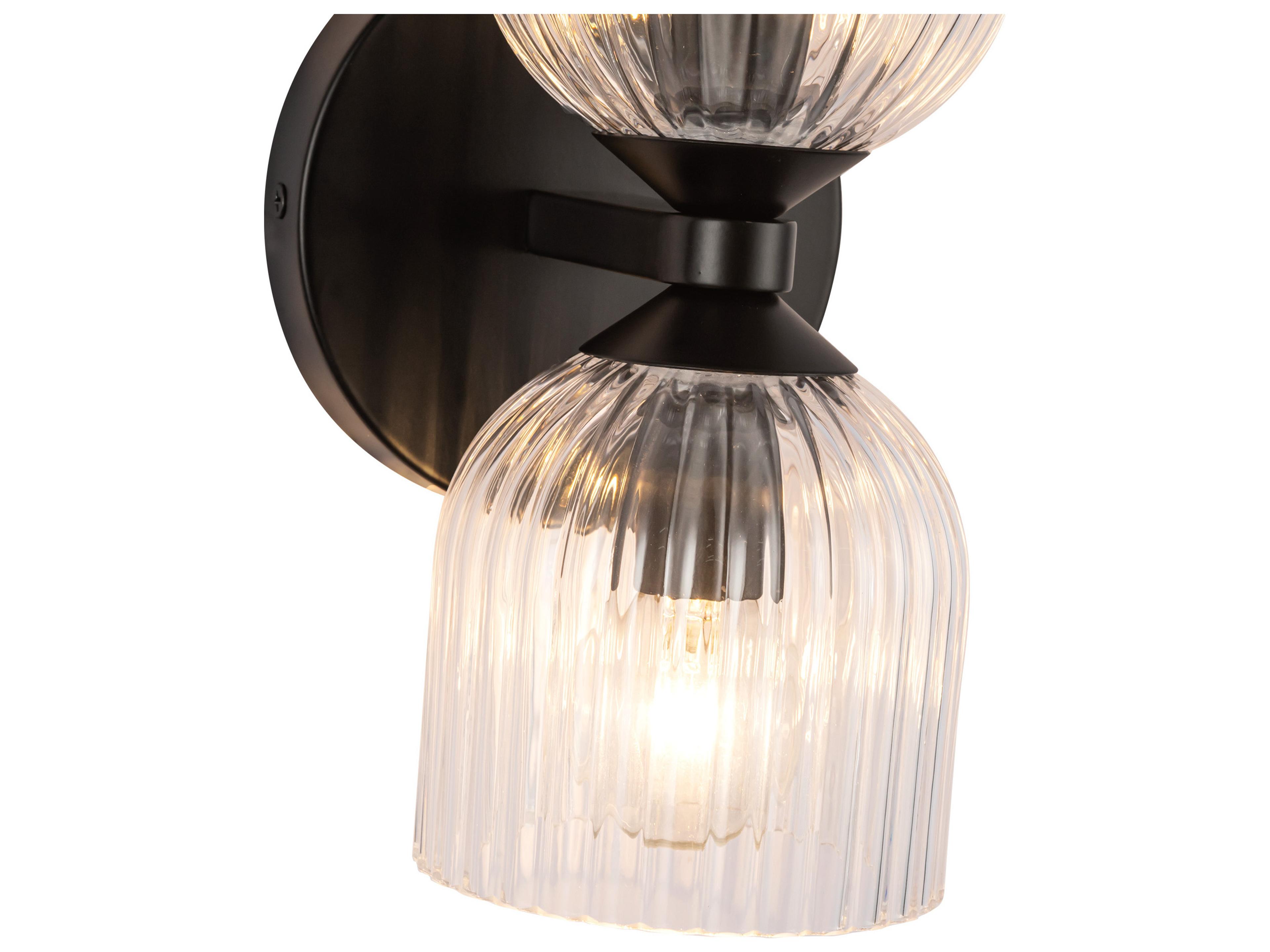Alora Mood Nelly 2-Light Matte Black Wall Sconce