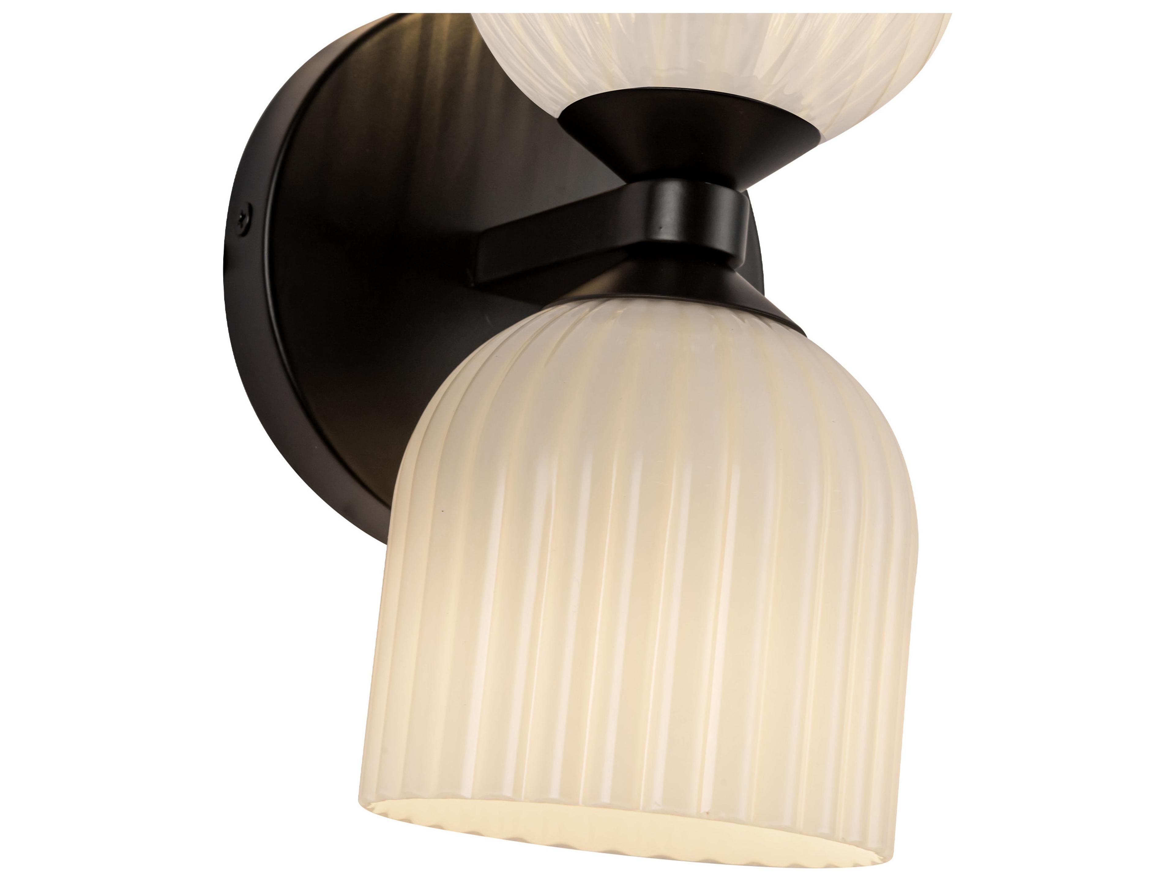 Alora Mood Nelly 2-Light Matte Black Wall Sconce