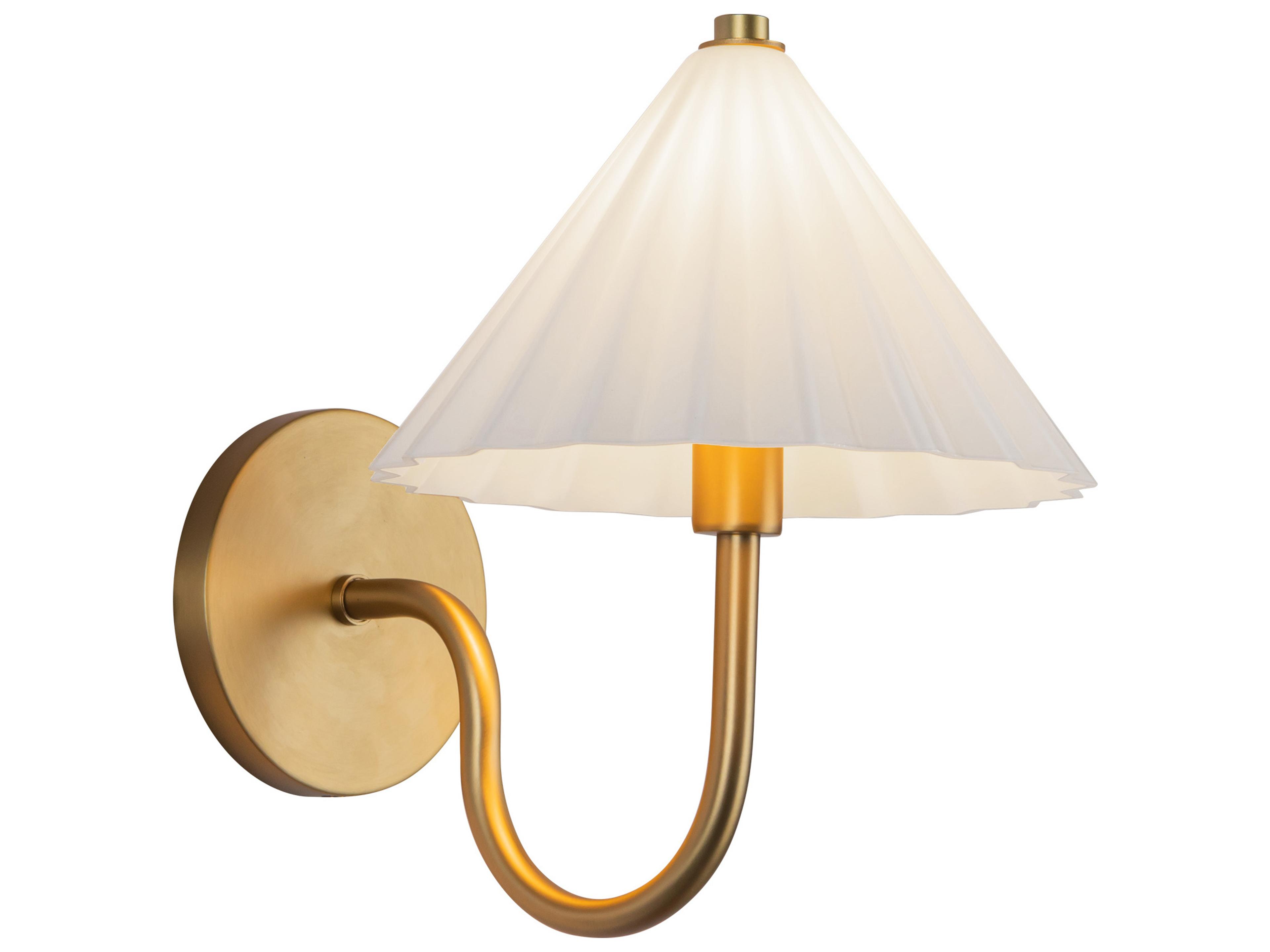 Wall Sconce Serena Aged Gold Opal Glass