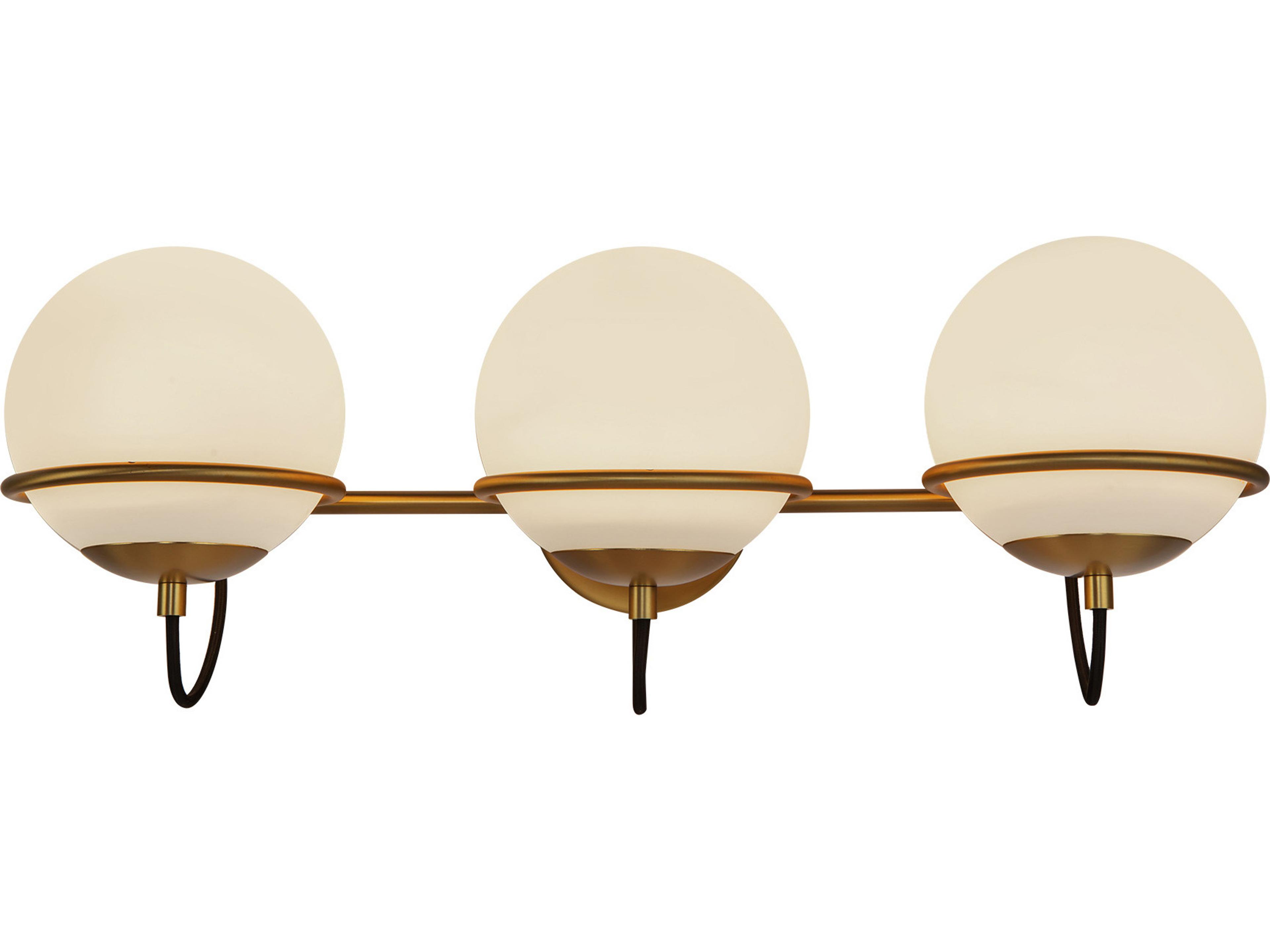 Alba 3 Light Bath Vanity Light Modern Aged Brass