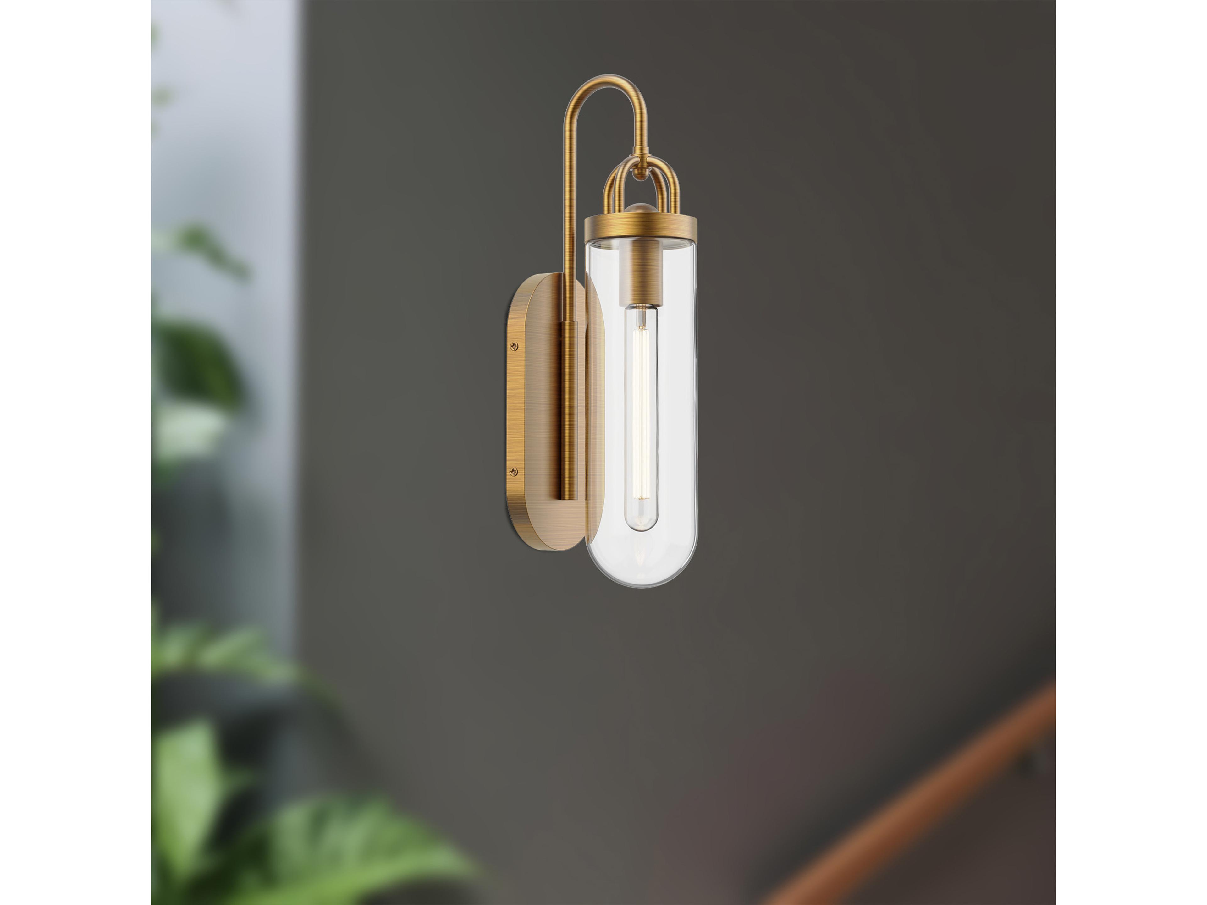 Alora Mood Lancaster 1-Light Aged Gold Wall Sconce