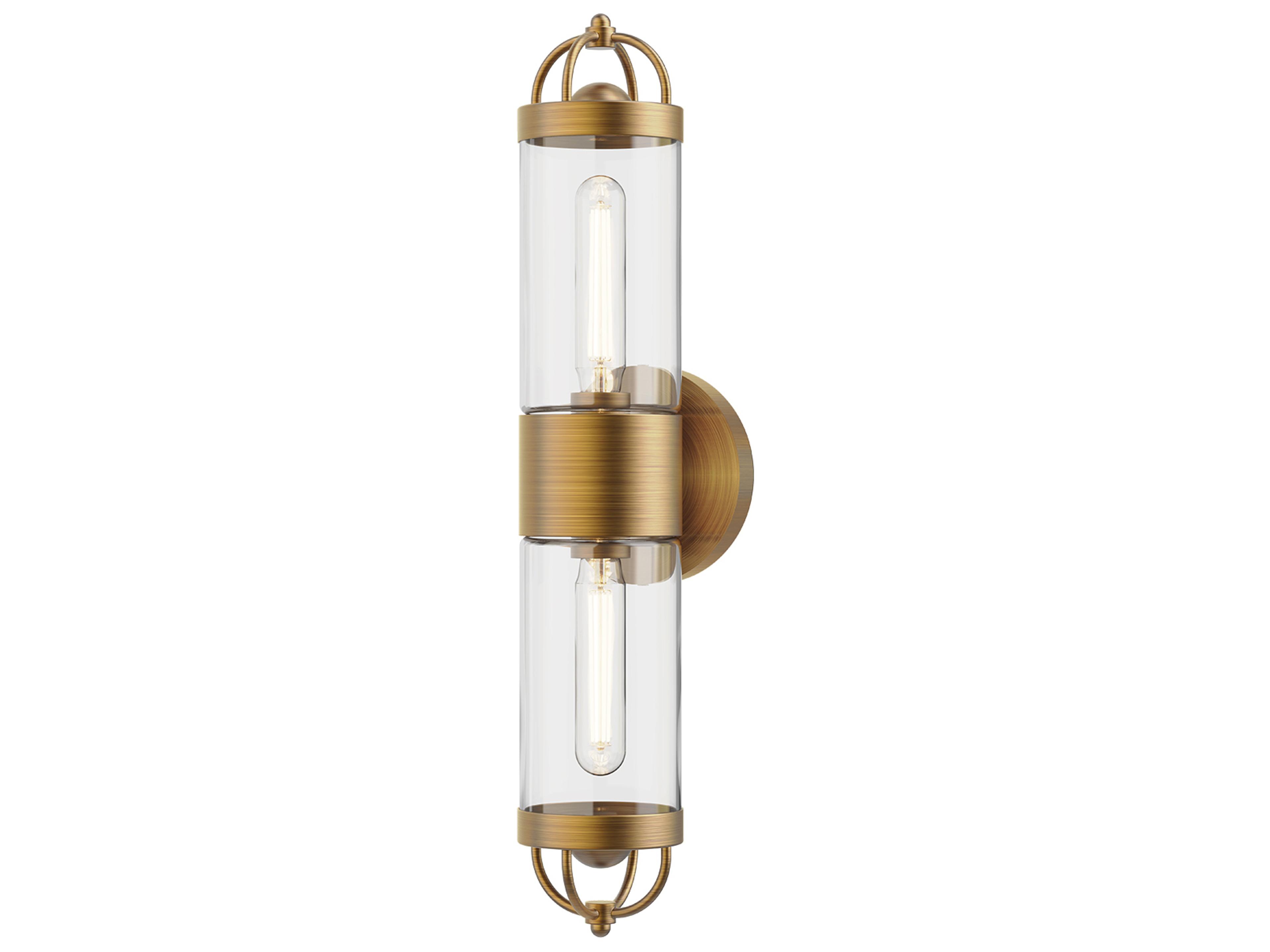 Alora Mood Lancaster 2-Light Aged Gold Wall Sconce