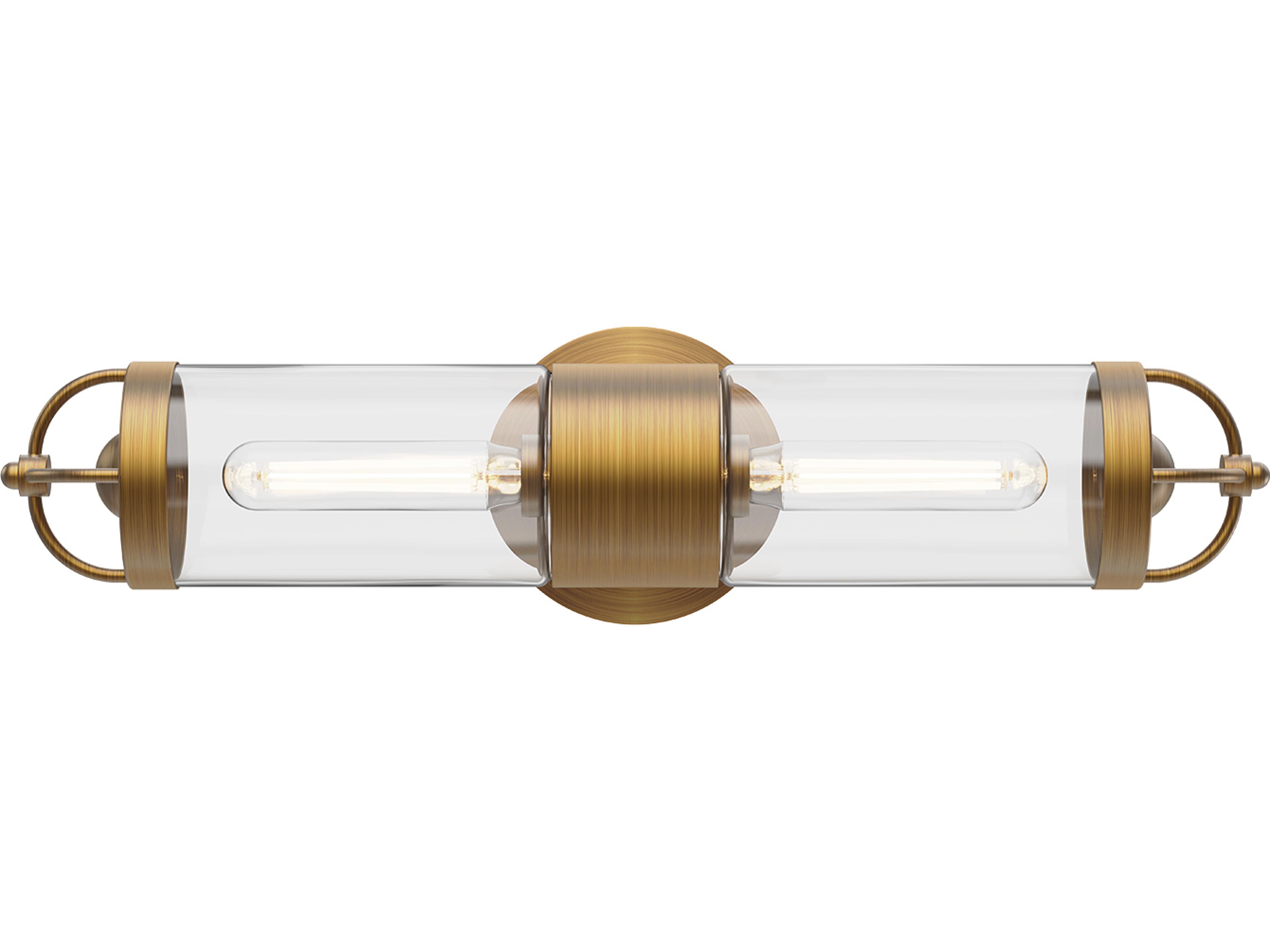 Alora Mood Lancaster 2-Light Aged Gold Wall Sconce