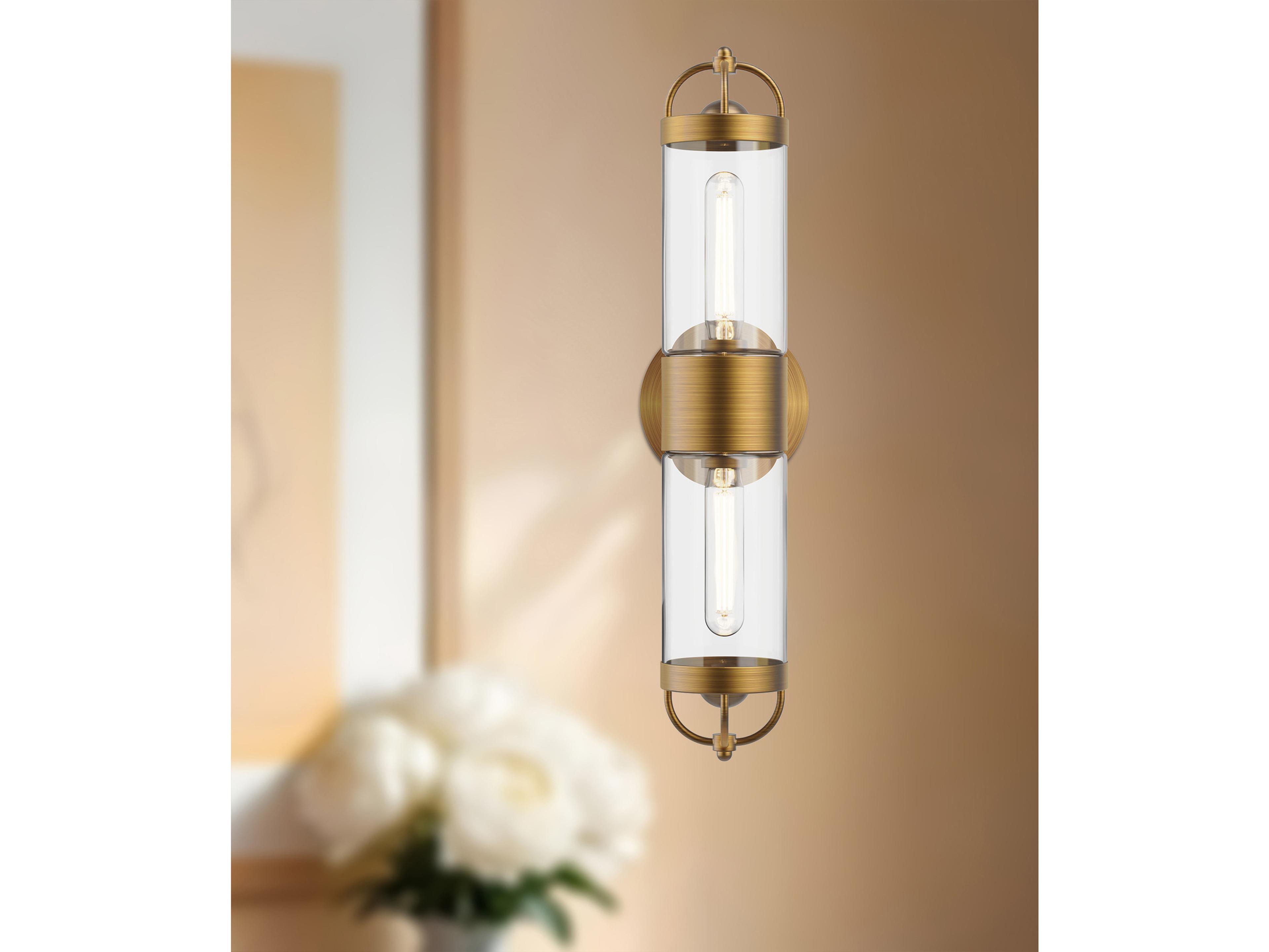 Alora Mood Lancaster 2-Light Aged Gold Wall Sconce