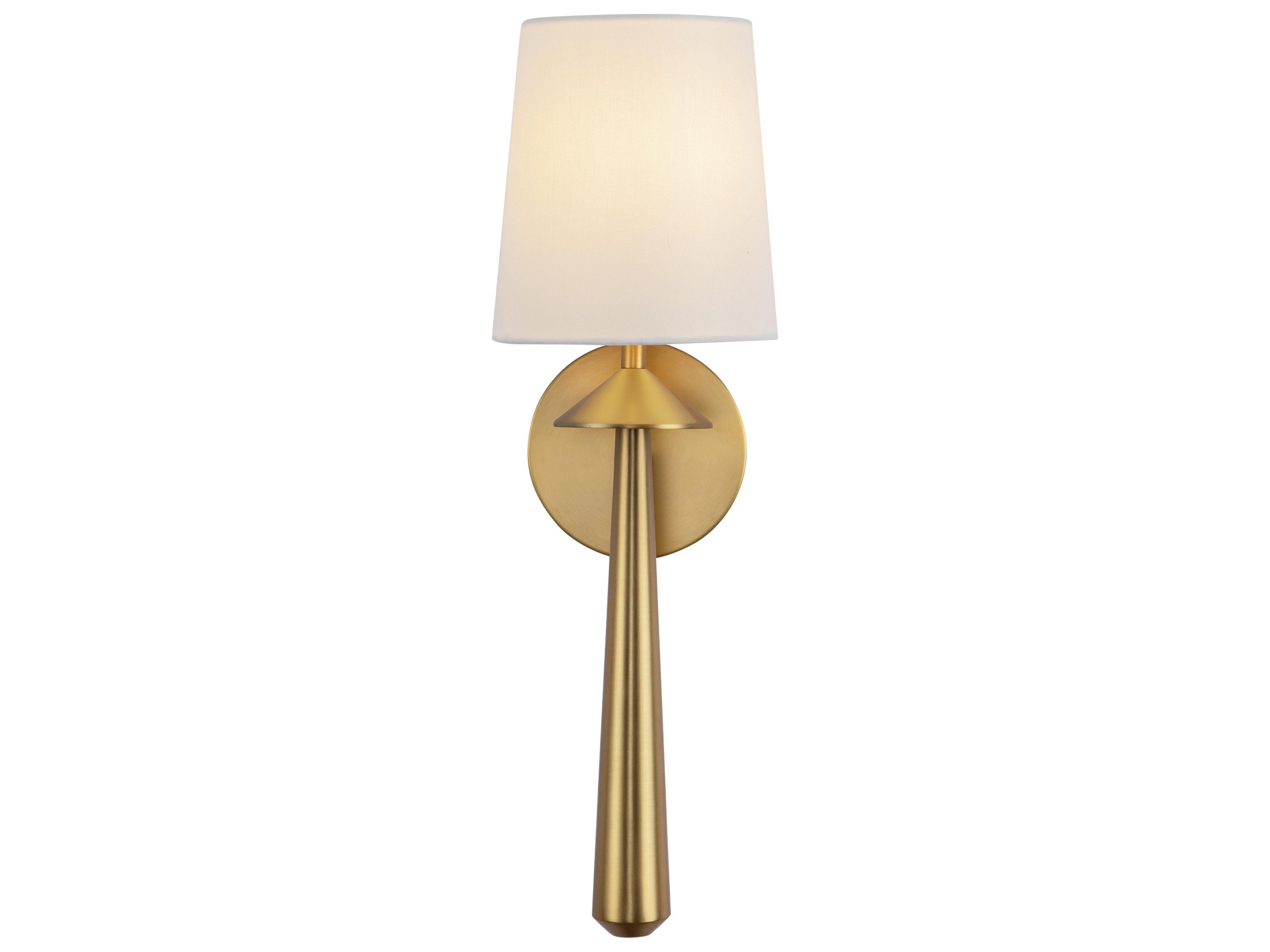 Wall Sconce Bridgette Brushed Gold White Linen