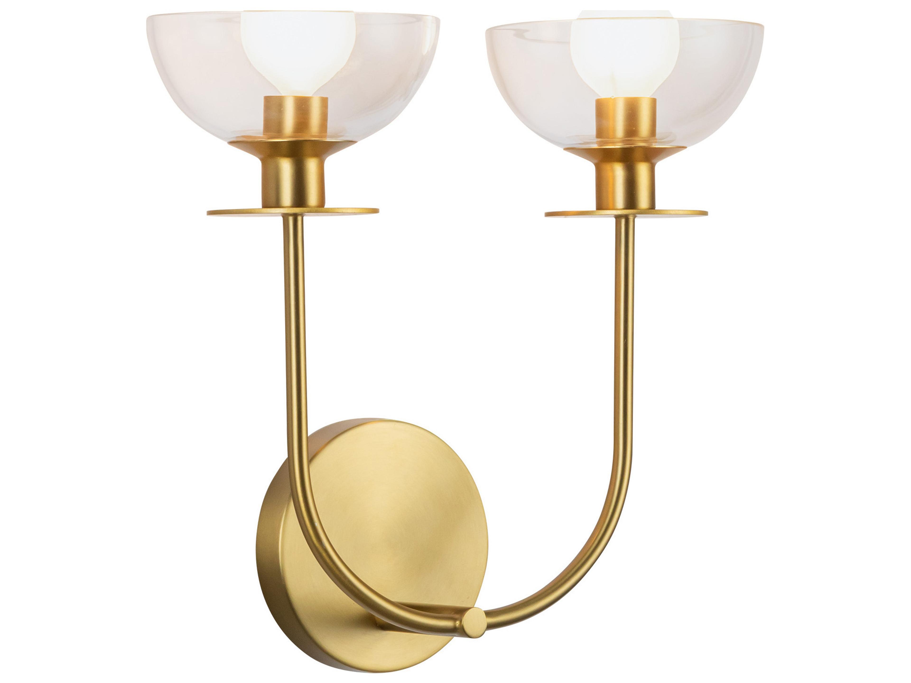 Alora Mood Sylvia 2-Light Brushed Gold Wall Sconce