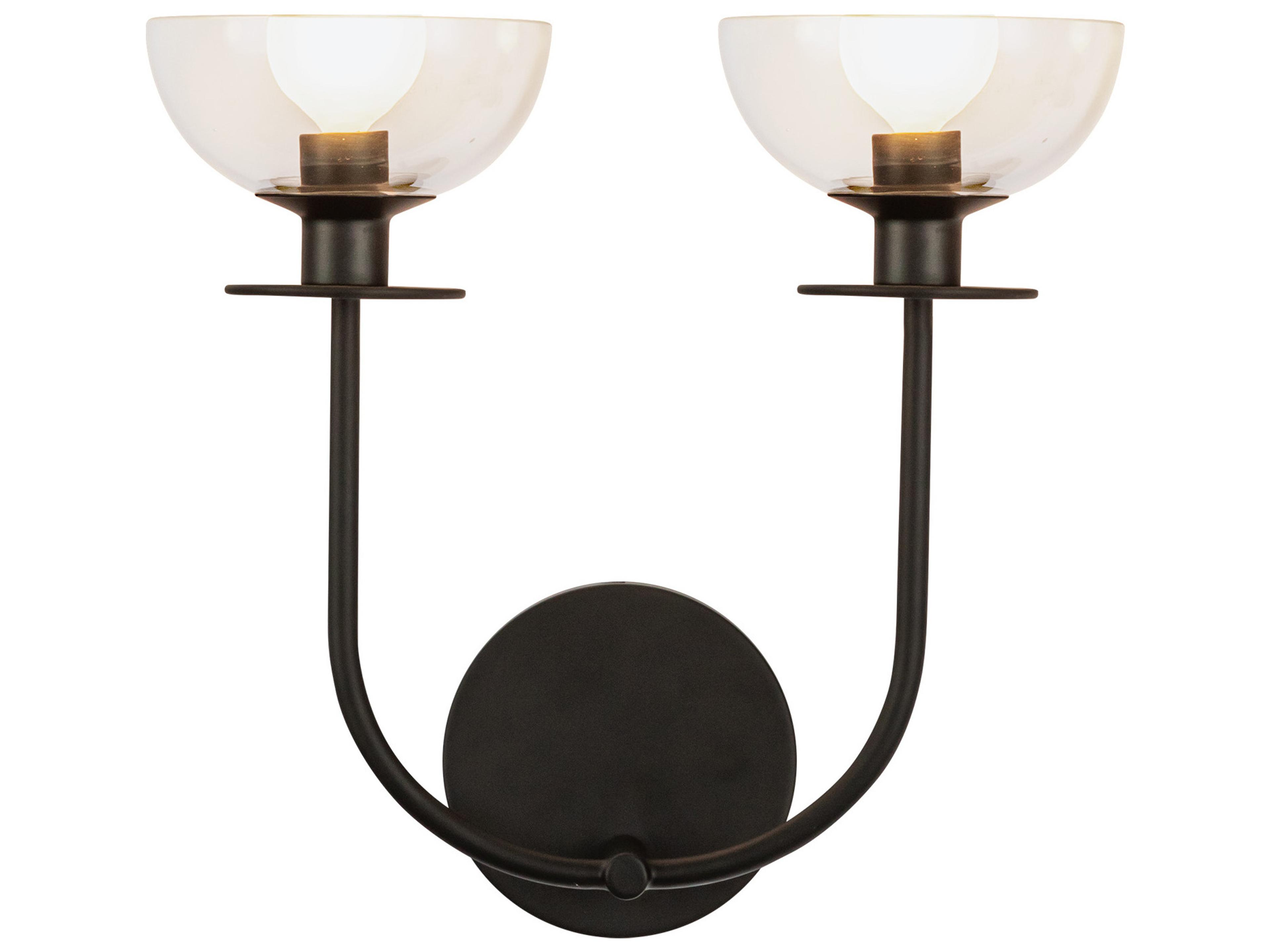 Alora Mood Sylvia 2-Light Matte Black Wall Sconce