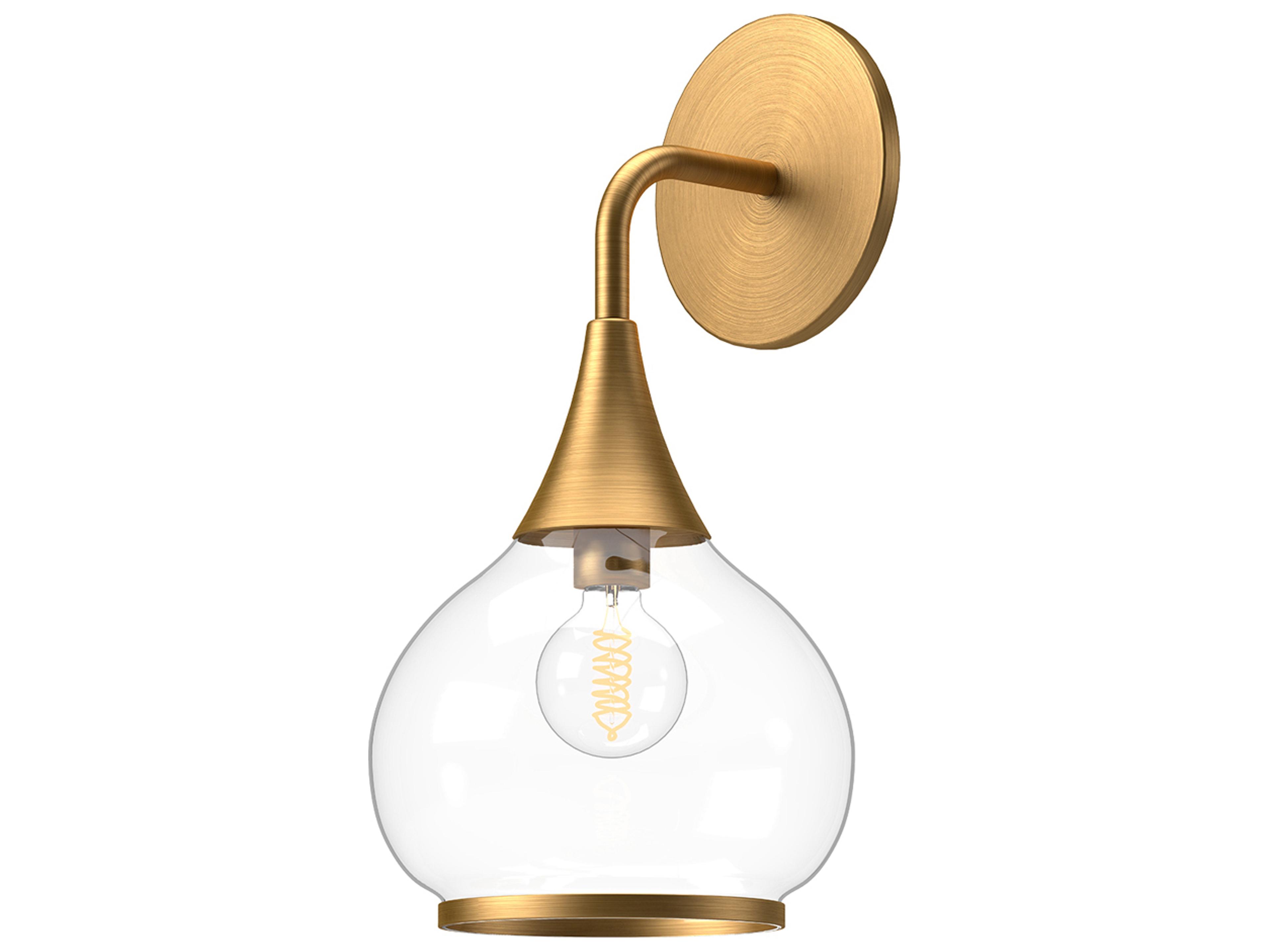 Hazel Wall Sconce in Aged Gold and Clear Glass