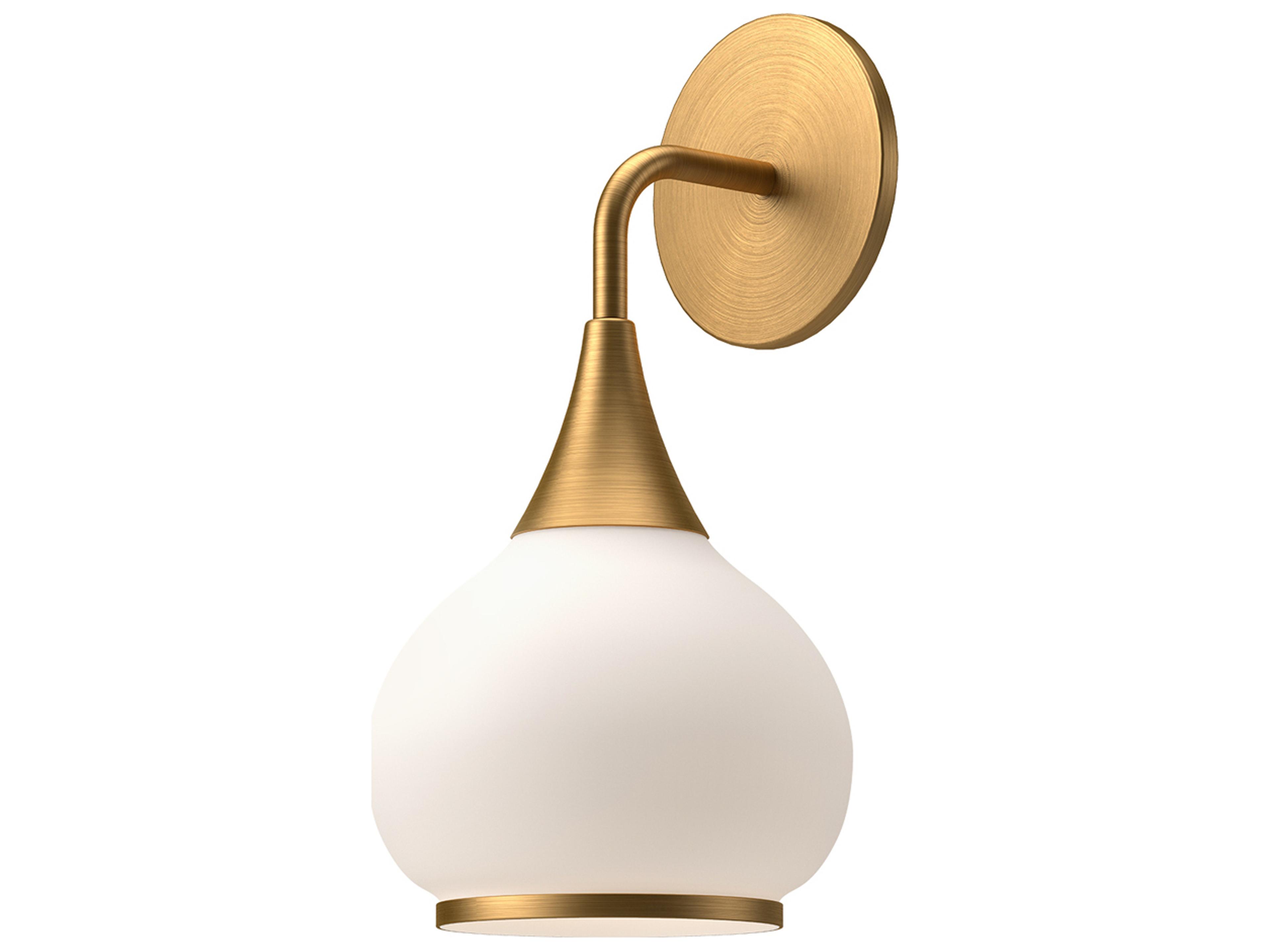 Hazel Wall Sconce in Aged Gold With Opal Glass