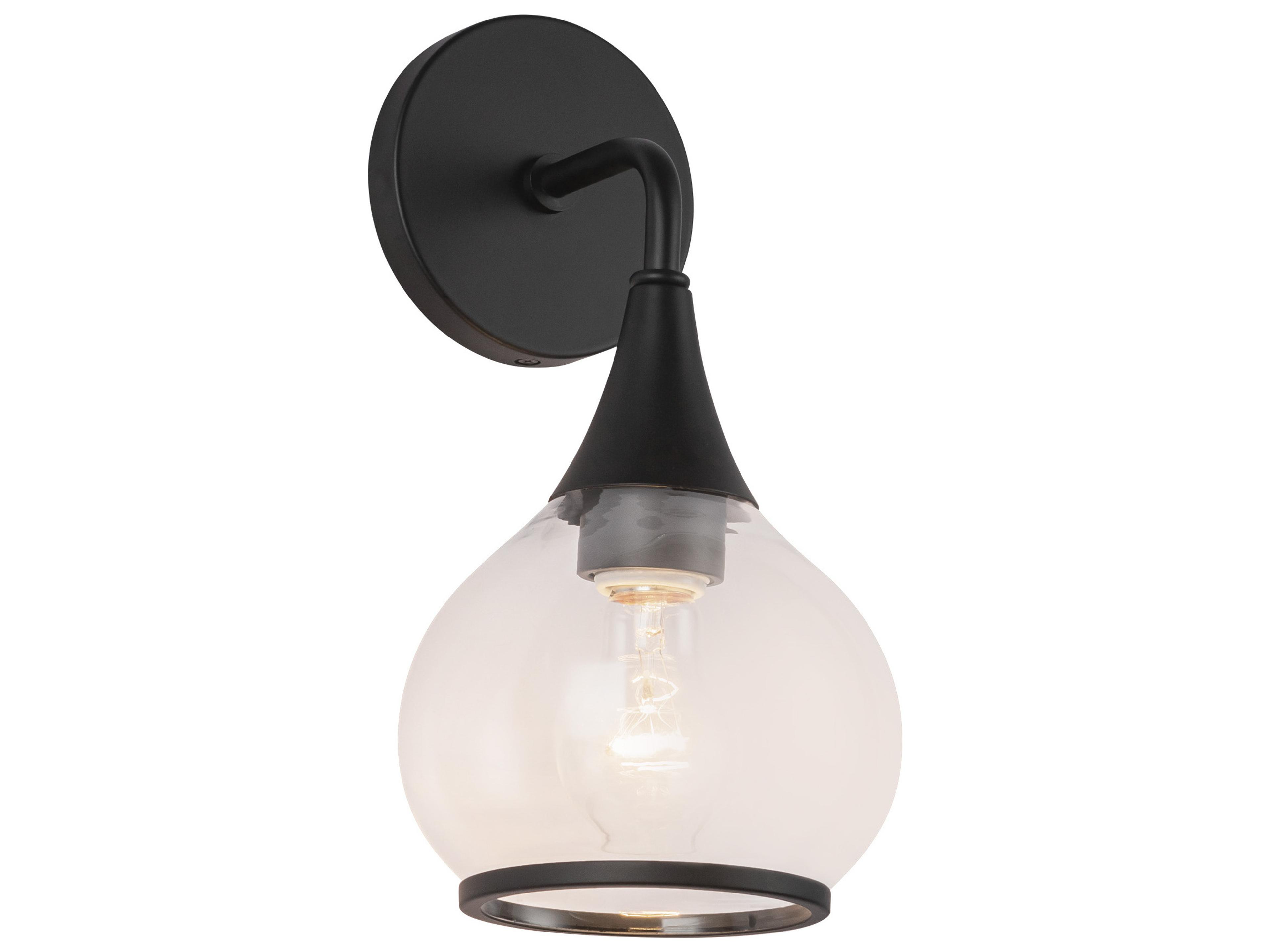 Alora Mood Hazel 1-Light Matte Black Wall Sconce