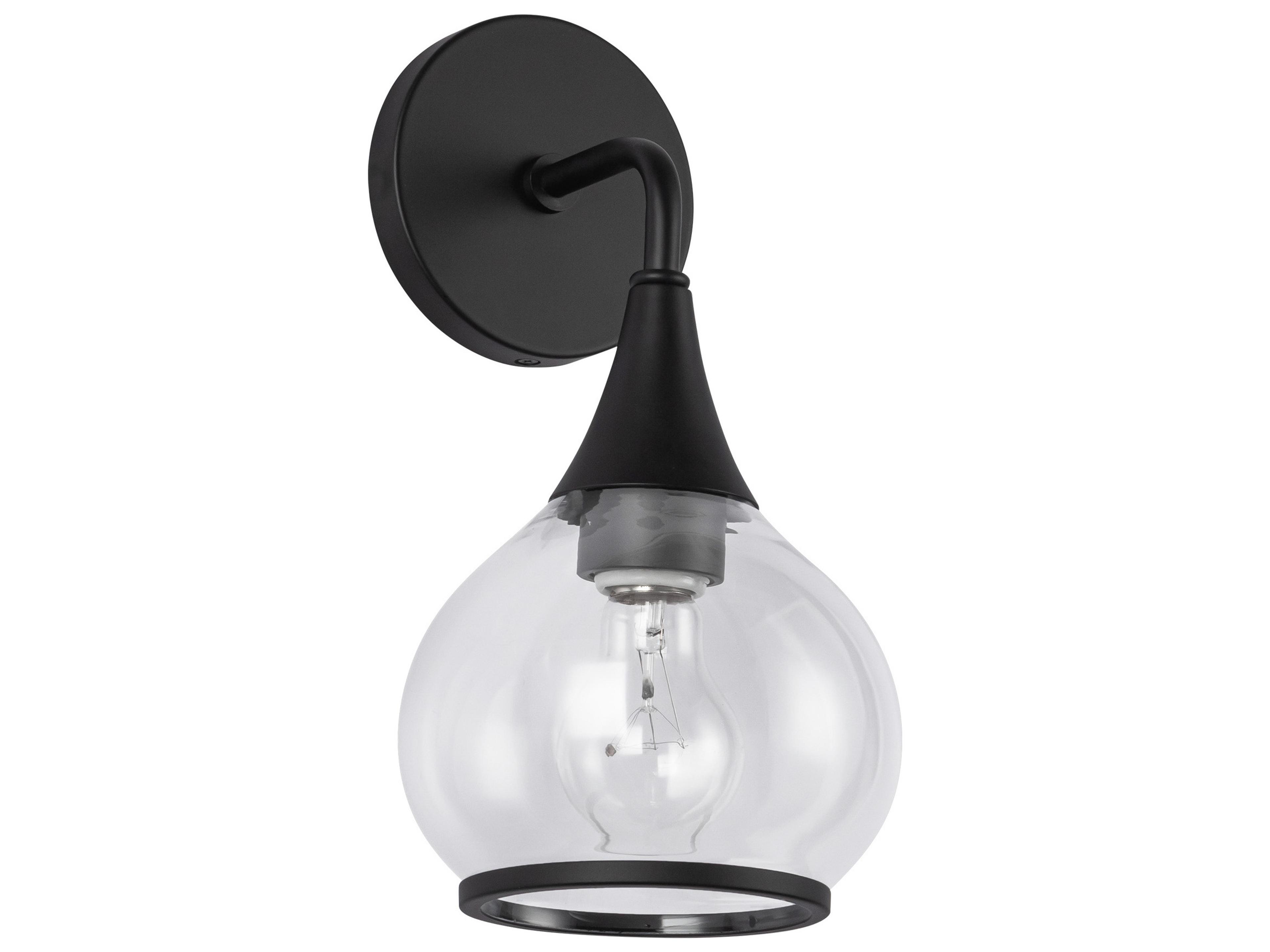 Alora Mood Hazel 1-Light Matte Black Wall Sconce