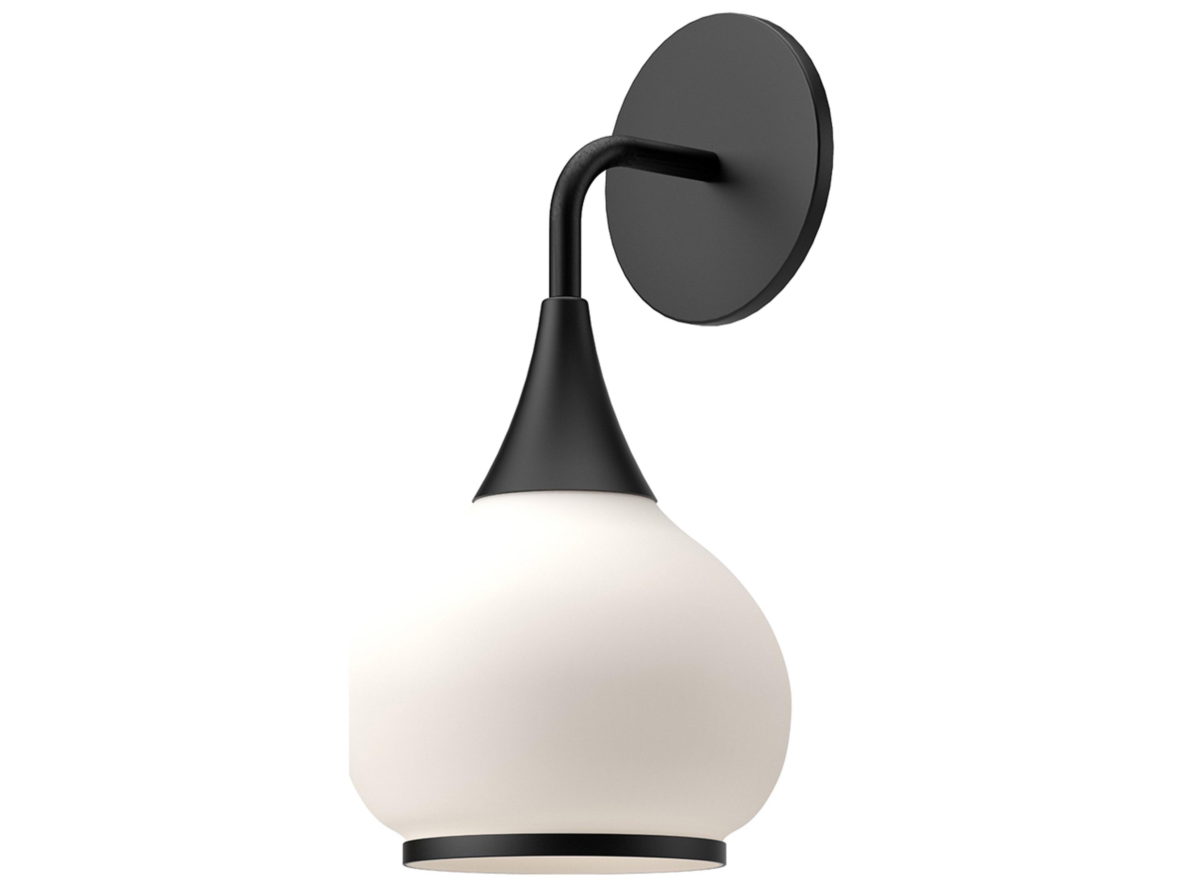 Hazel Wall Sconce in Matte Black with Opal Glass