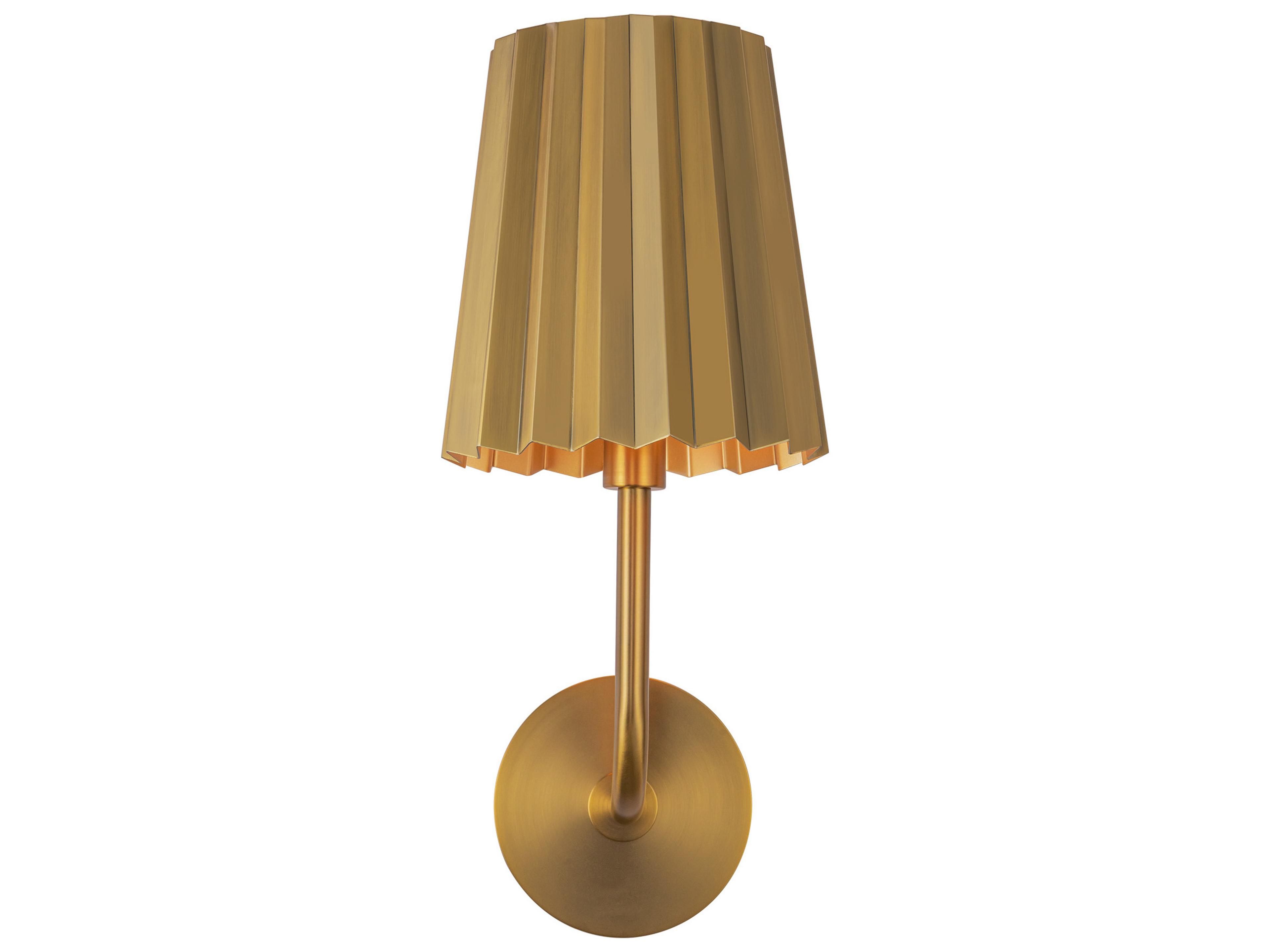 Plissé Wall Sconce in Aged Gold 17-Inch