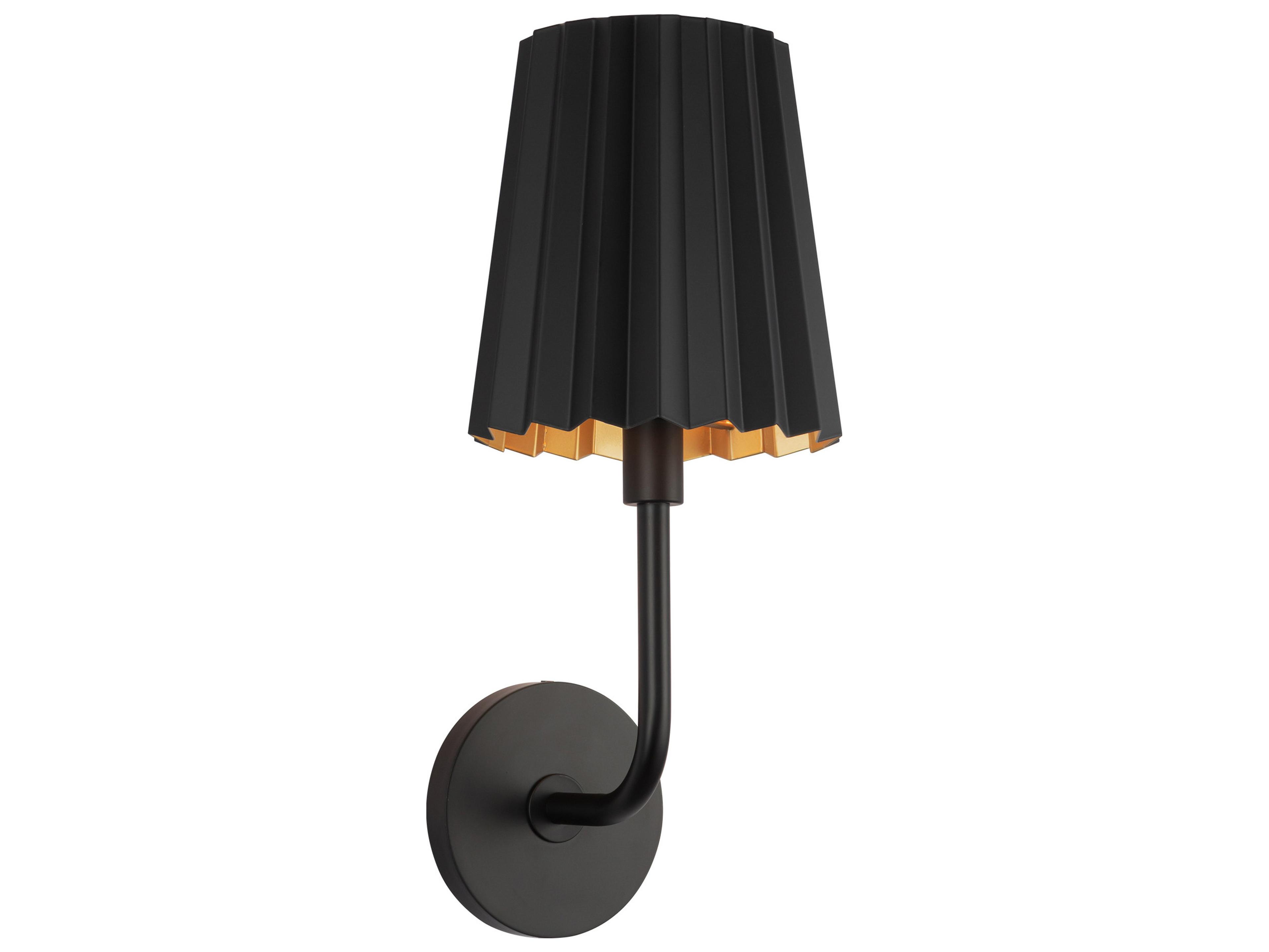 Alora Mood Plisse 1-Light Matte Black Wall Sconce