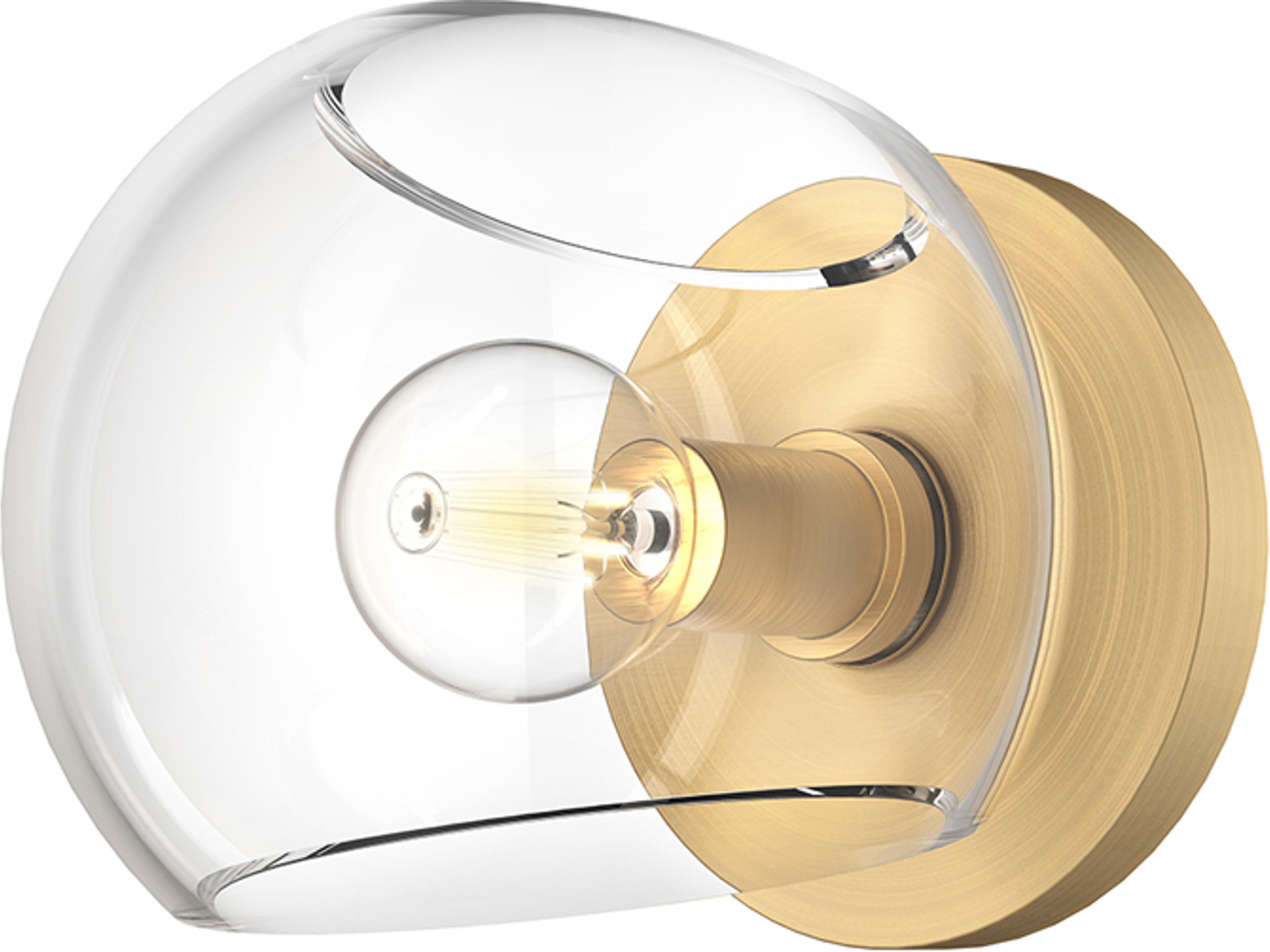 Willow Wall Sconce in Brushed Gold and Clear Glass