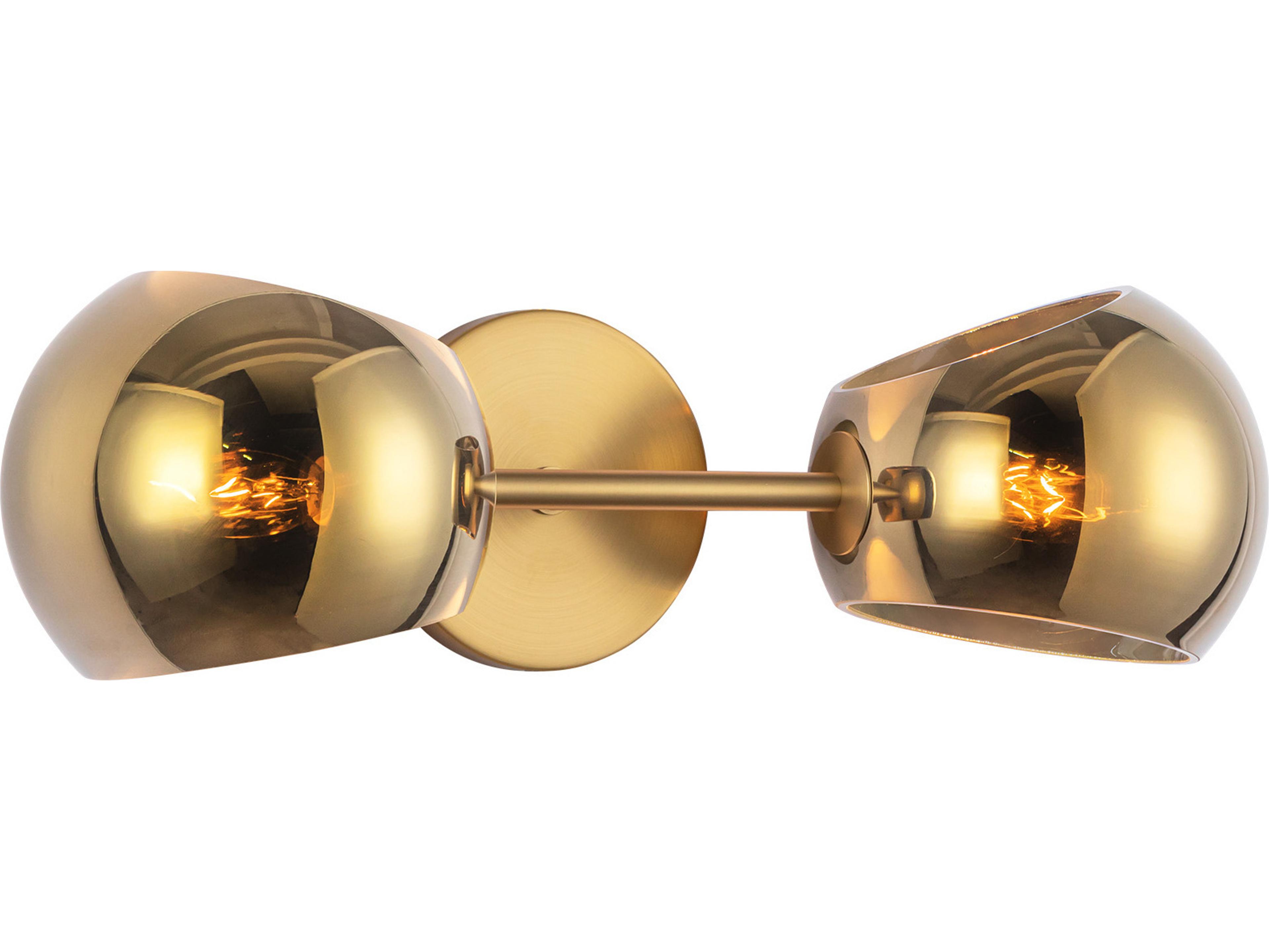 Alora Mood Willow 2-Light Brushed Gold Wall Sconce