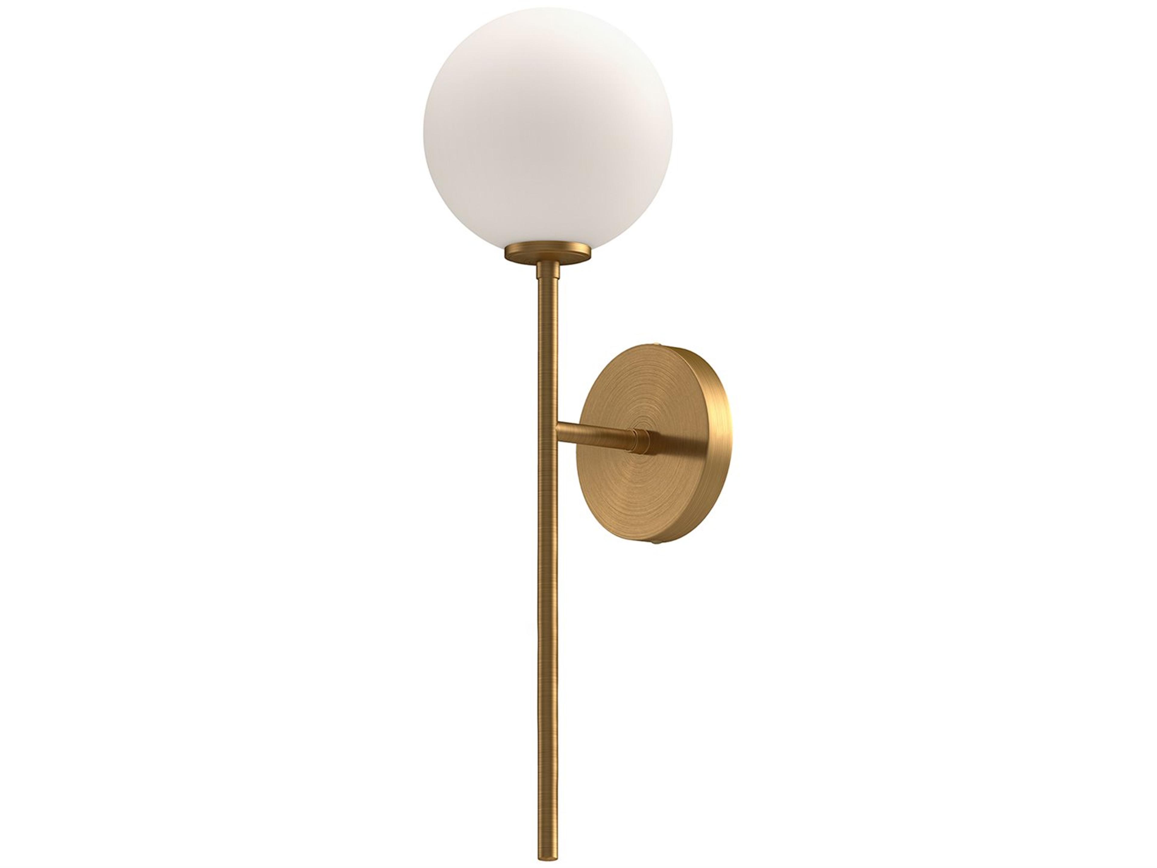 Cassia Wall Sconce in Aged Gold and Opal Glass