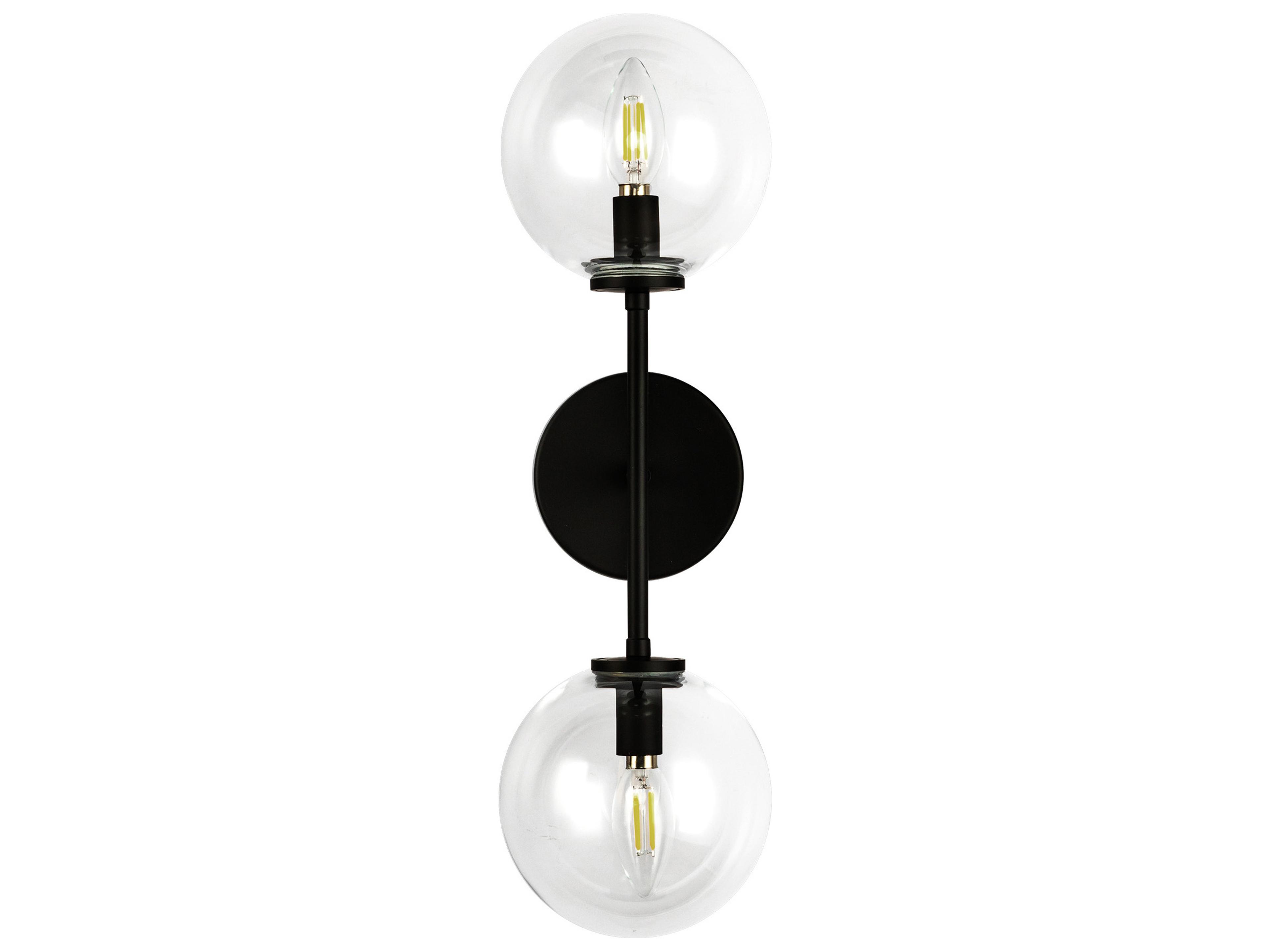 Alora Mood Cassia 2-Light Matte Black Wall Sconce