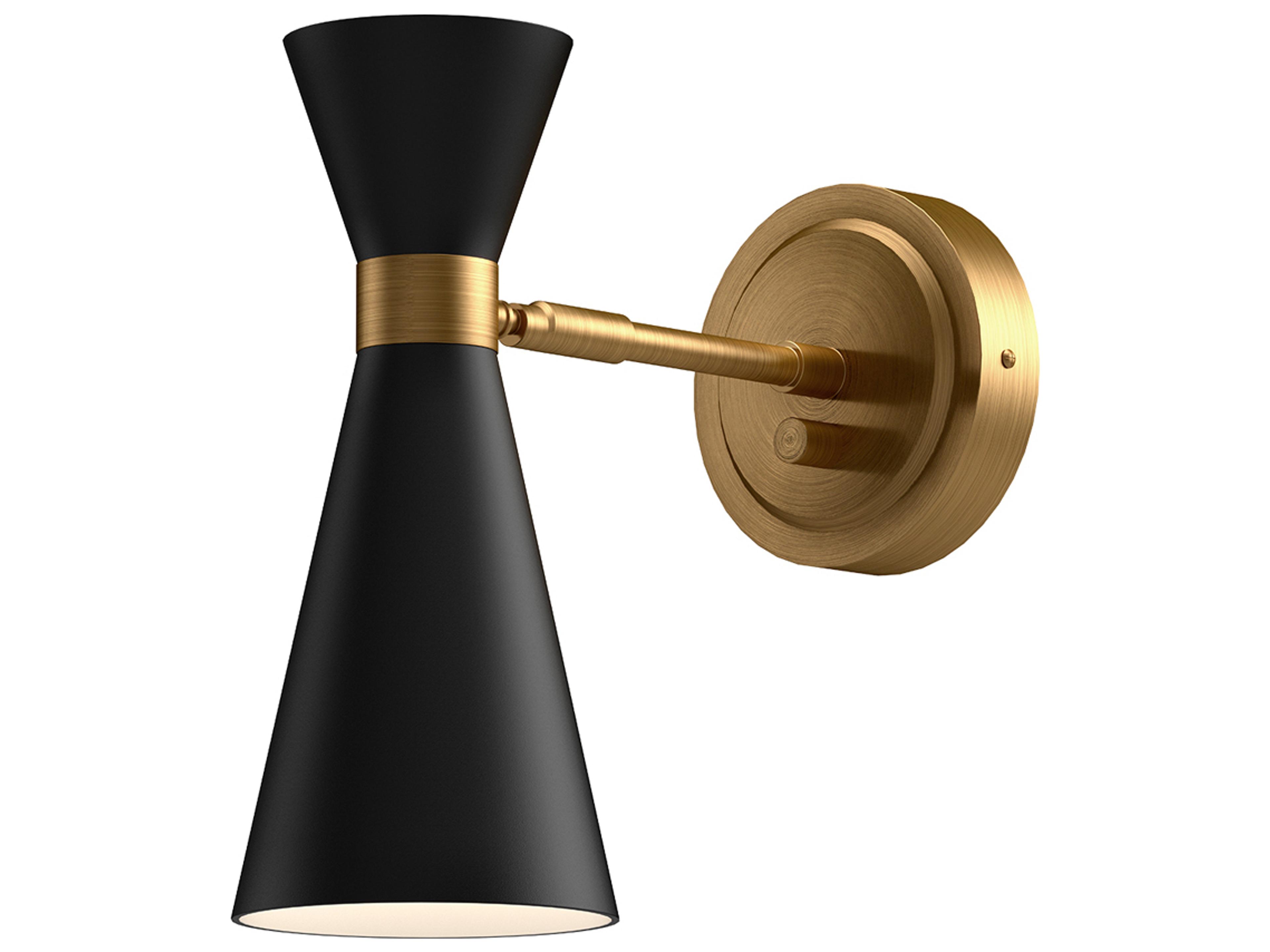 Blake Wall Sconce in Matte Black and Aged Gold