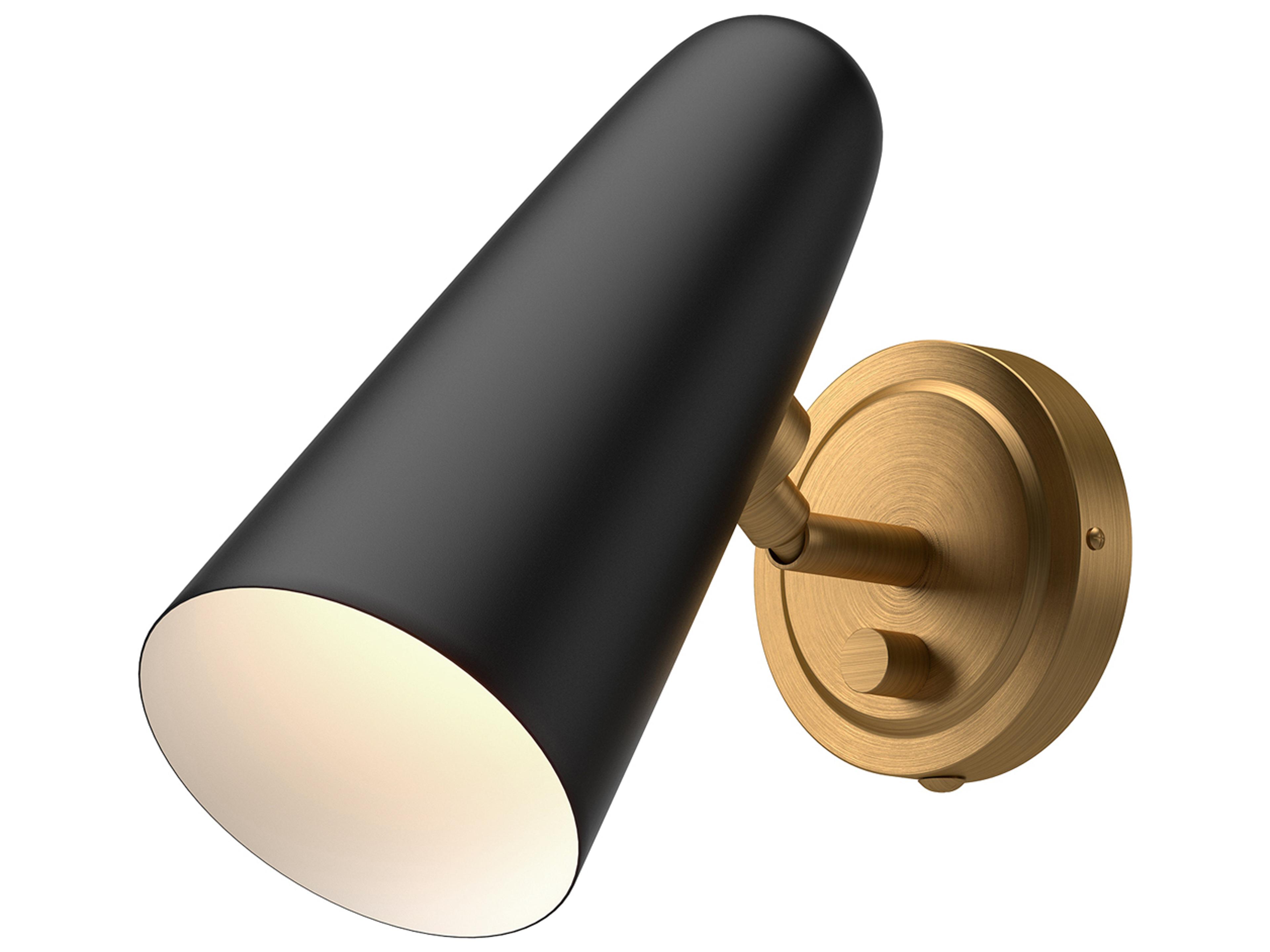 Daniel Wall Sconce Matte Black and Aged Gold