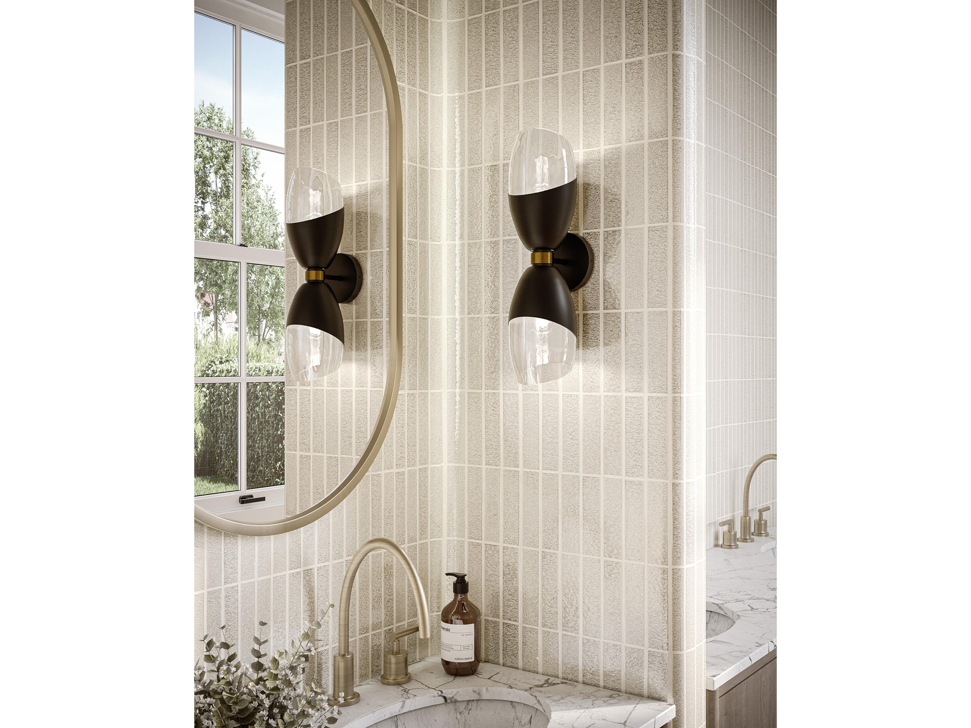 Alora Mood Capri 2-Light Matte Black Wall Sconce