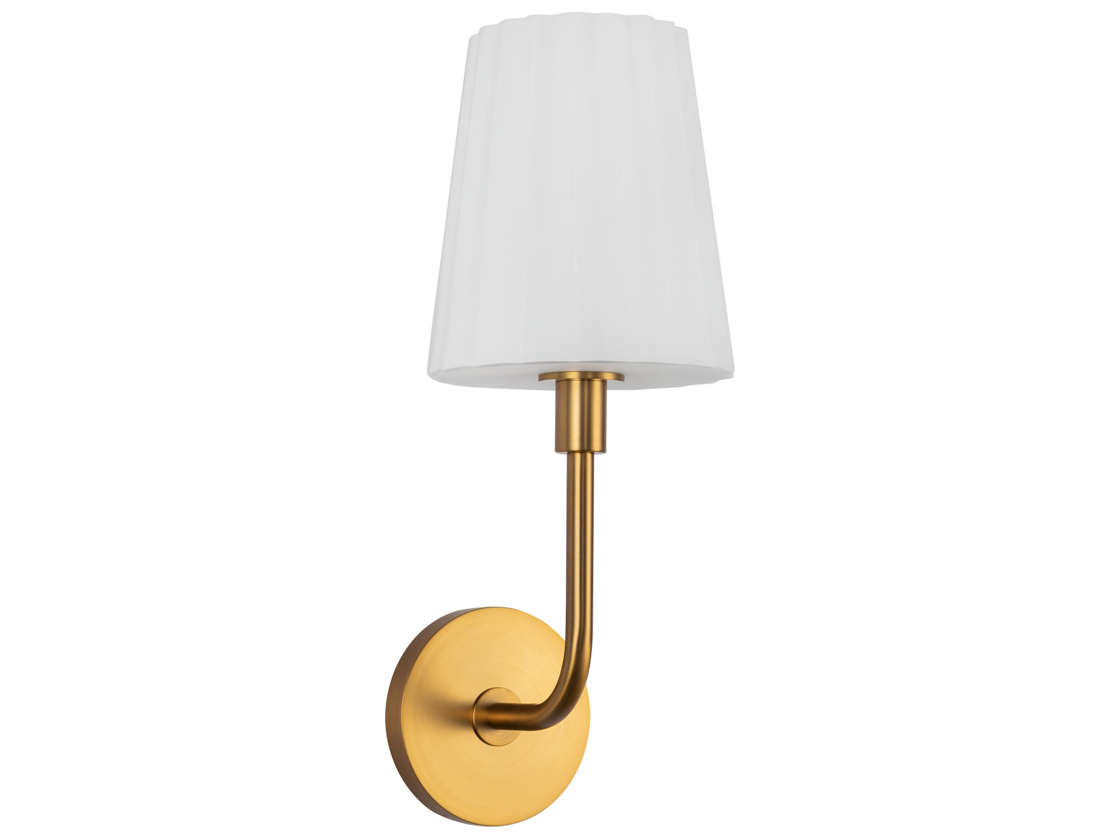 Alora Mood Plisse 1-Light Aged Gold Wall Sconce
