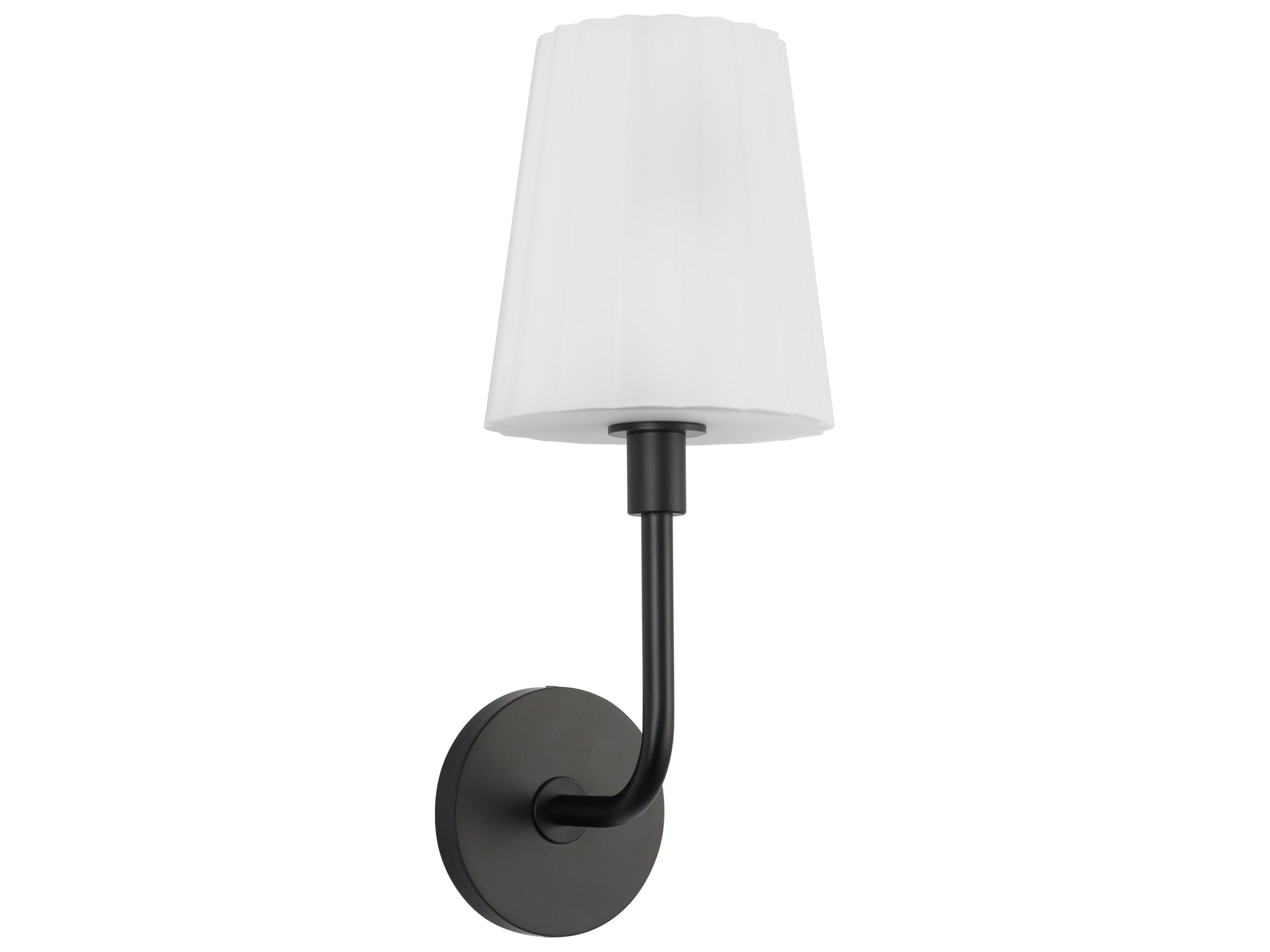 Alora Mood Plisse 1-Light Matte Black Wall Sconce