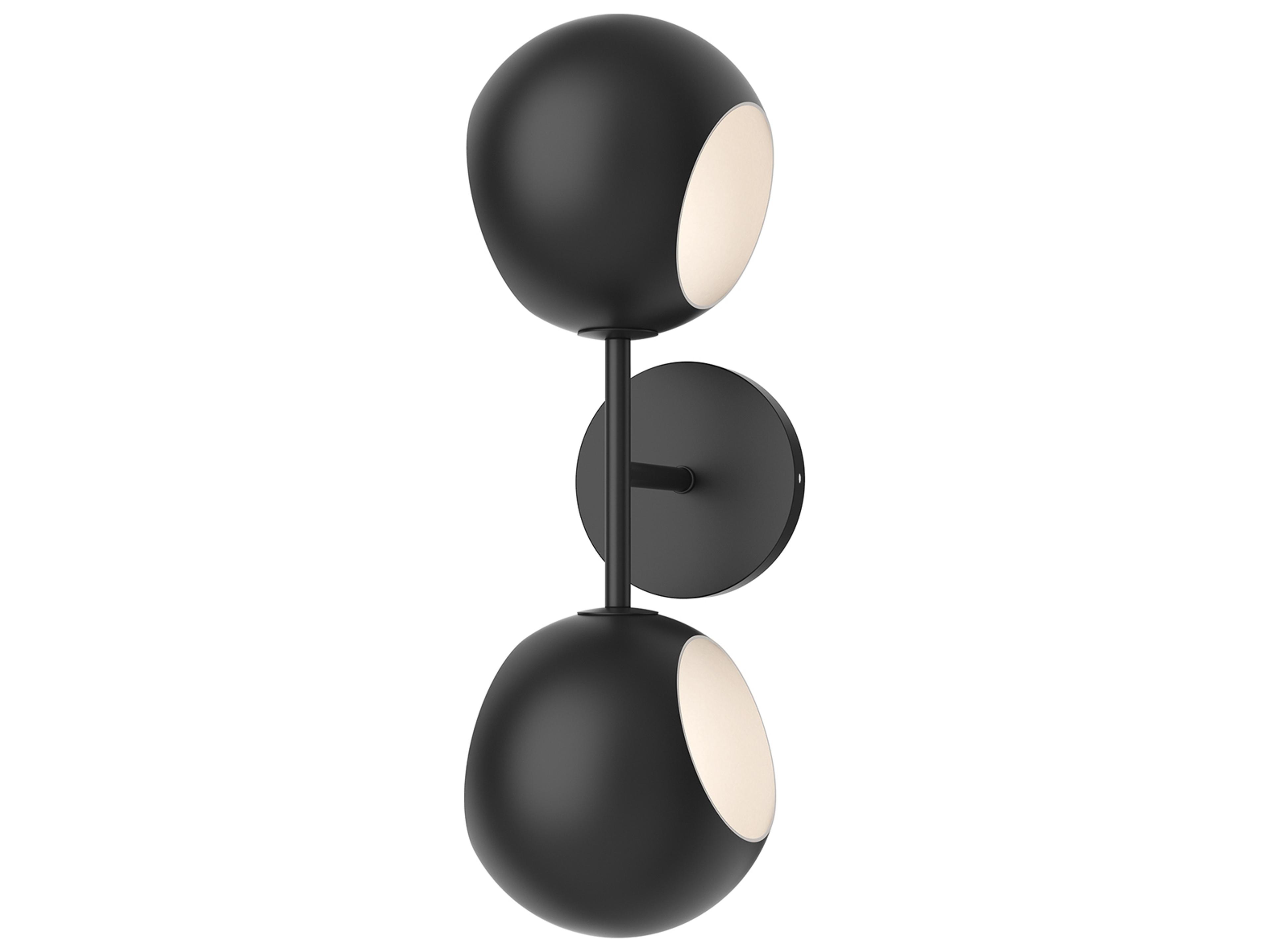 Alora Mood Willow 2-Light Matte Black Wall Sconce