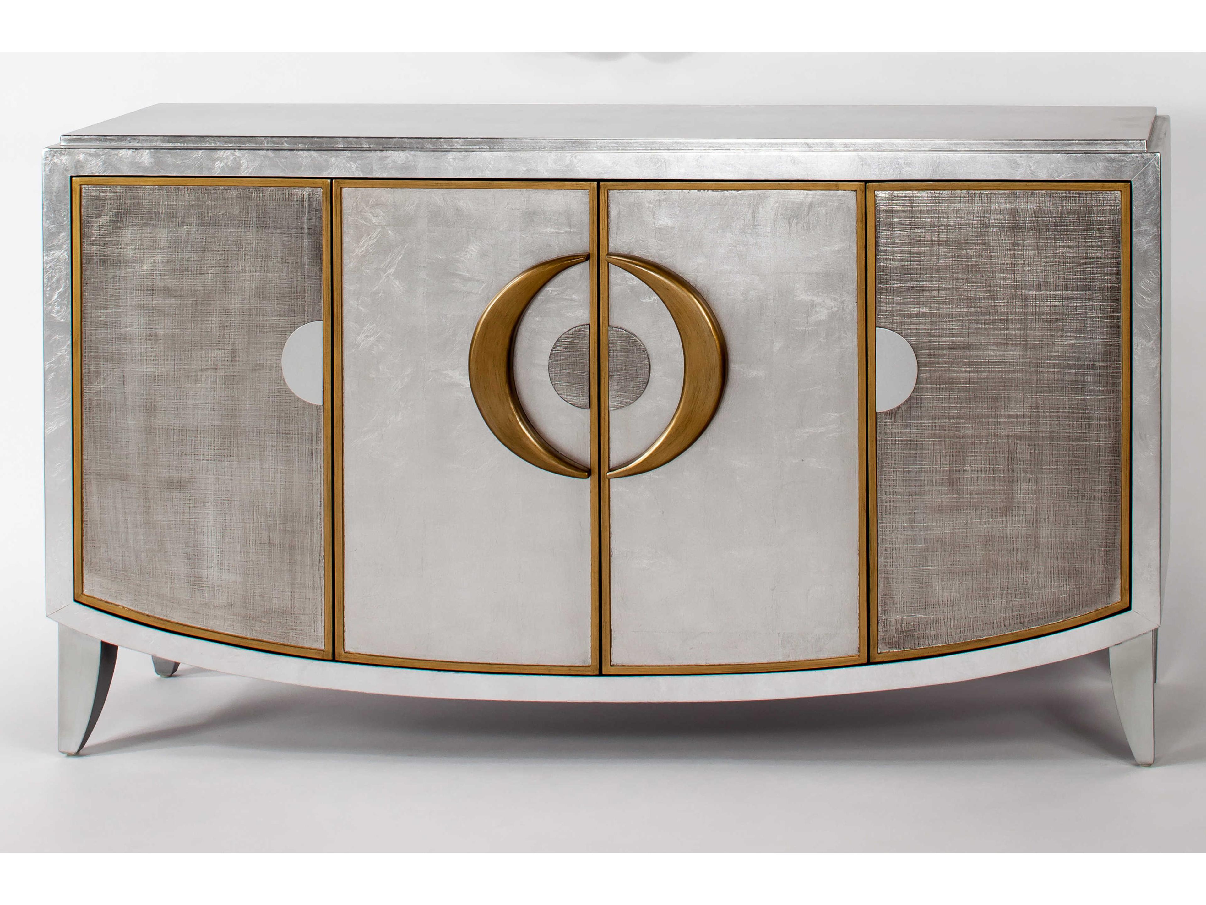 Artmax 64" Wide Silver Worn Dark Silvery Accent Chest