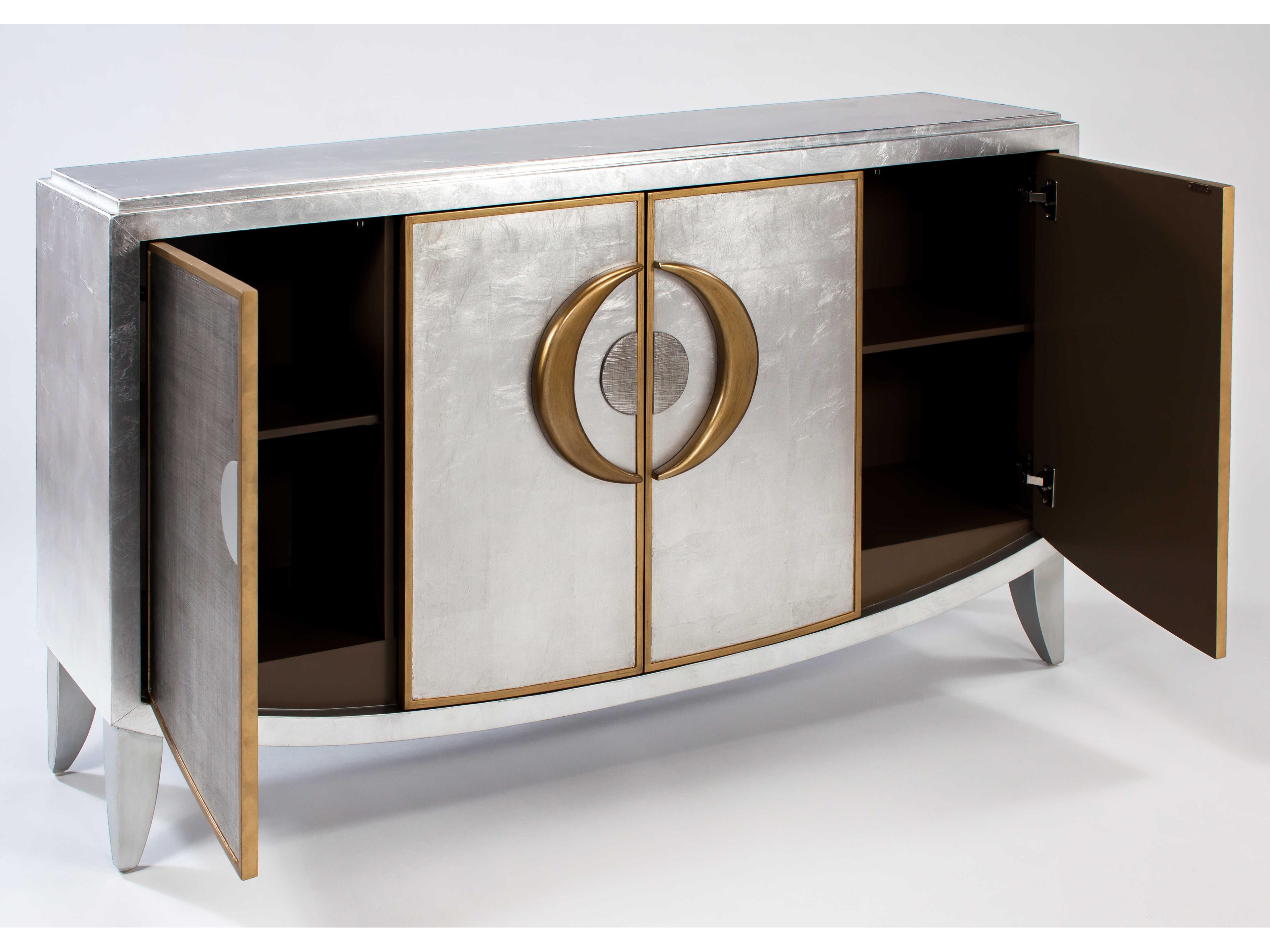 Artmax 64" Wide Silver Worn Dark Silvery Accent Chest