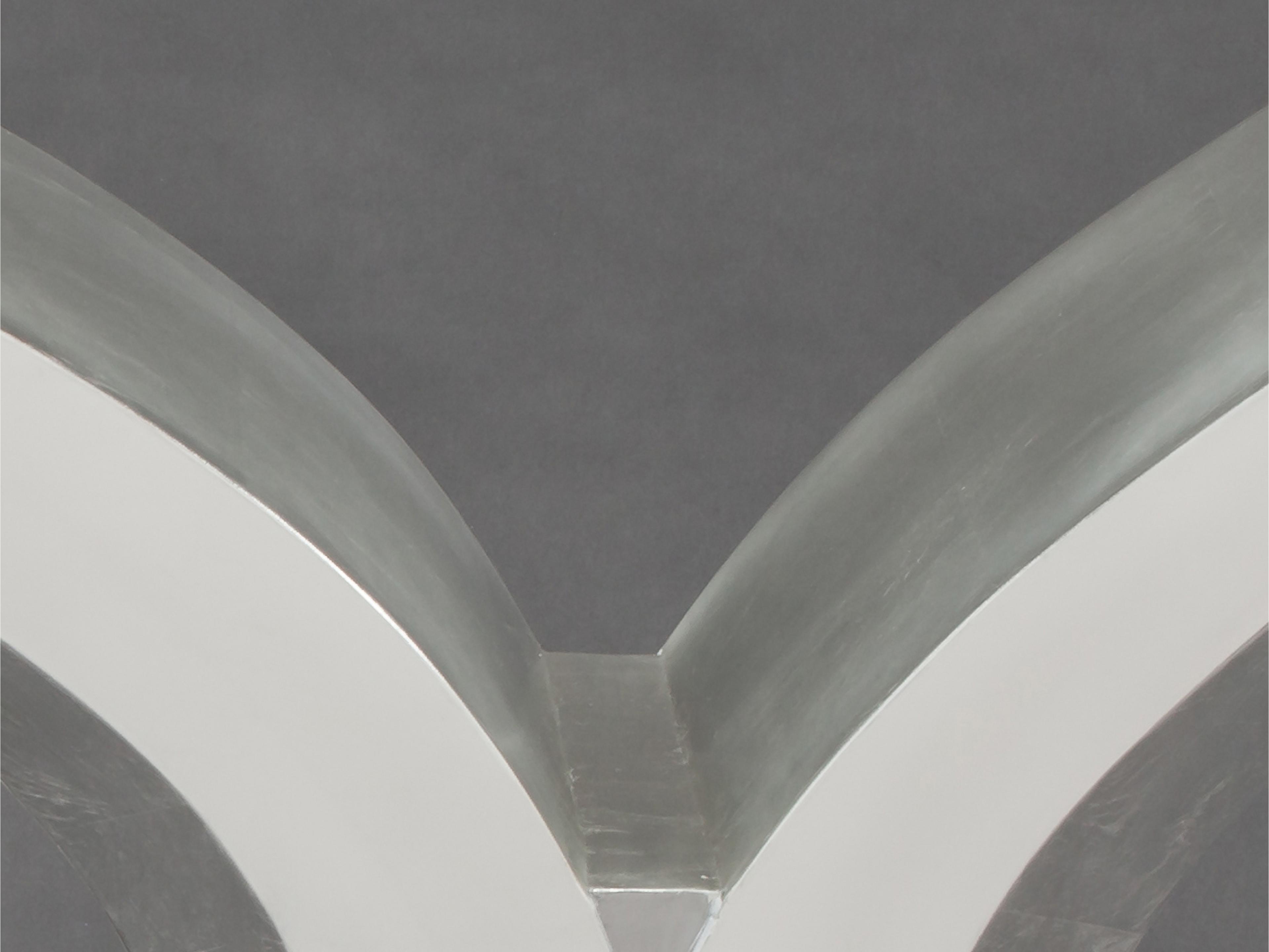 Artmax Rectangular Glass Silver Leaf White Console Table