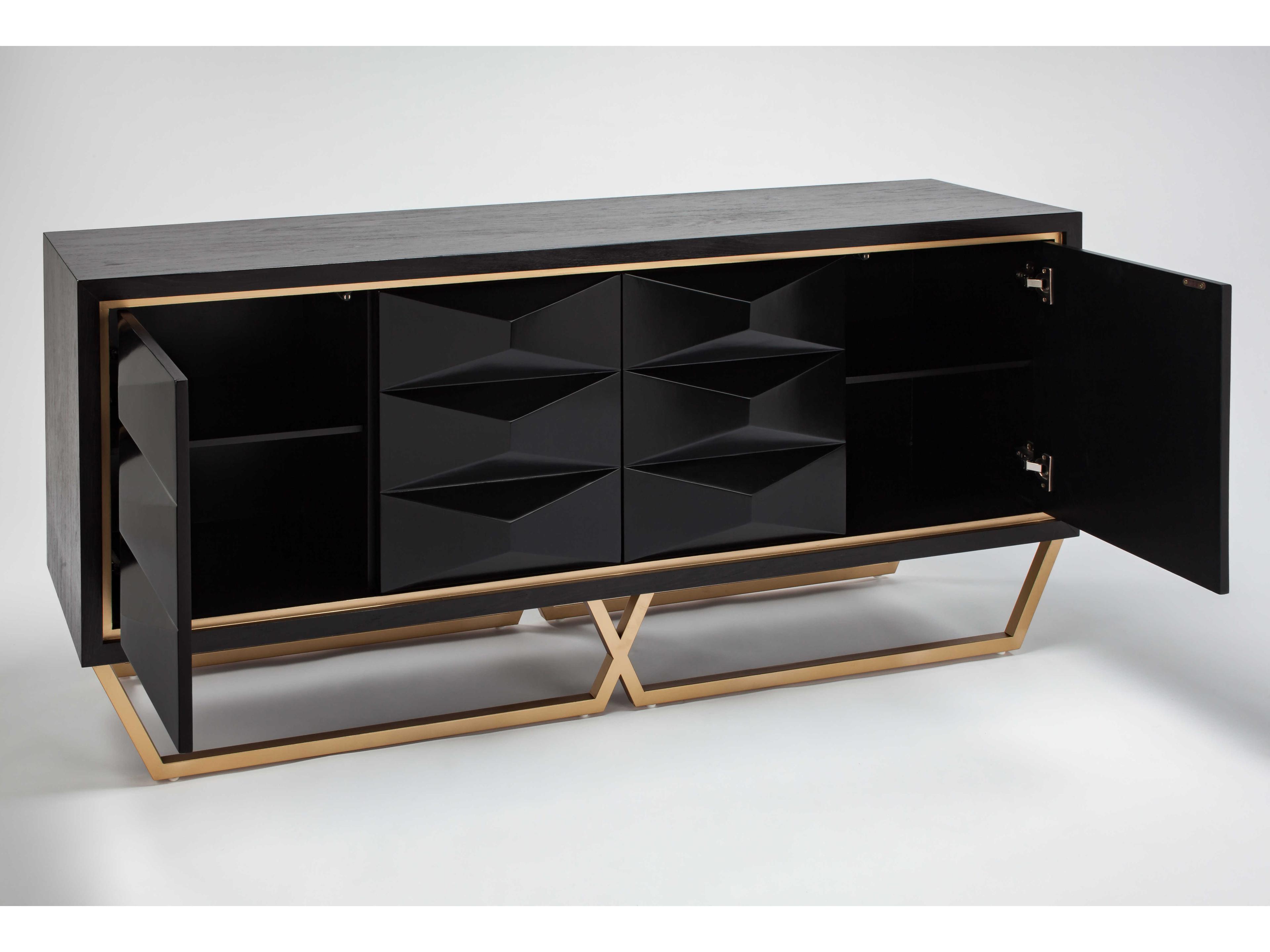 Artmax Black Gold Accent Chest