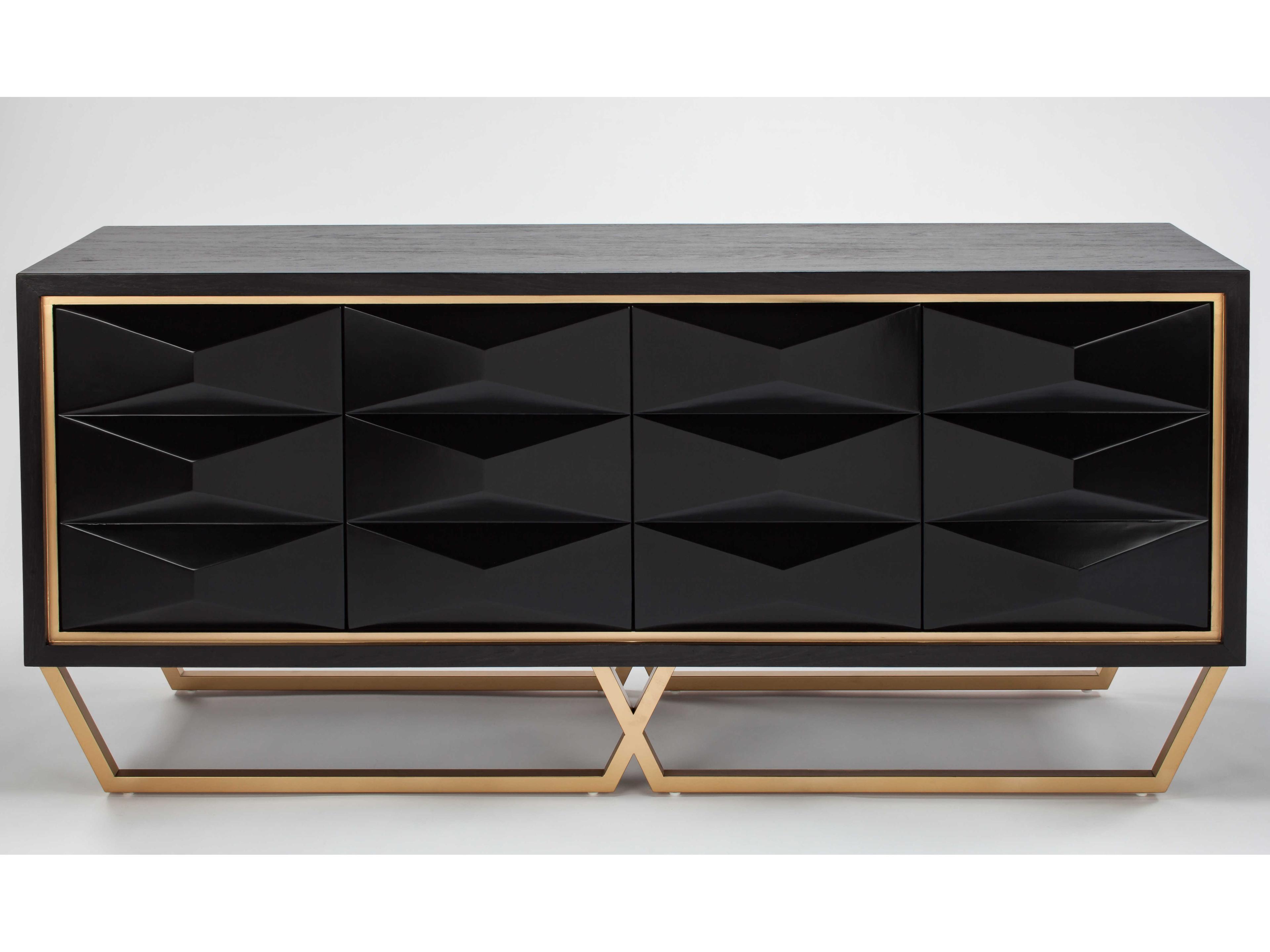 Artmax Black Gold Accent Chest