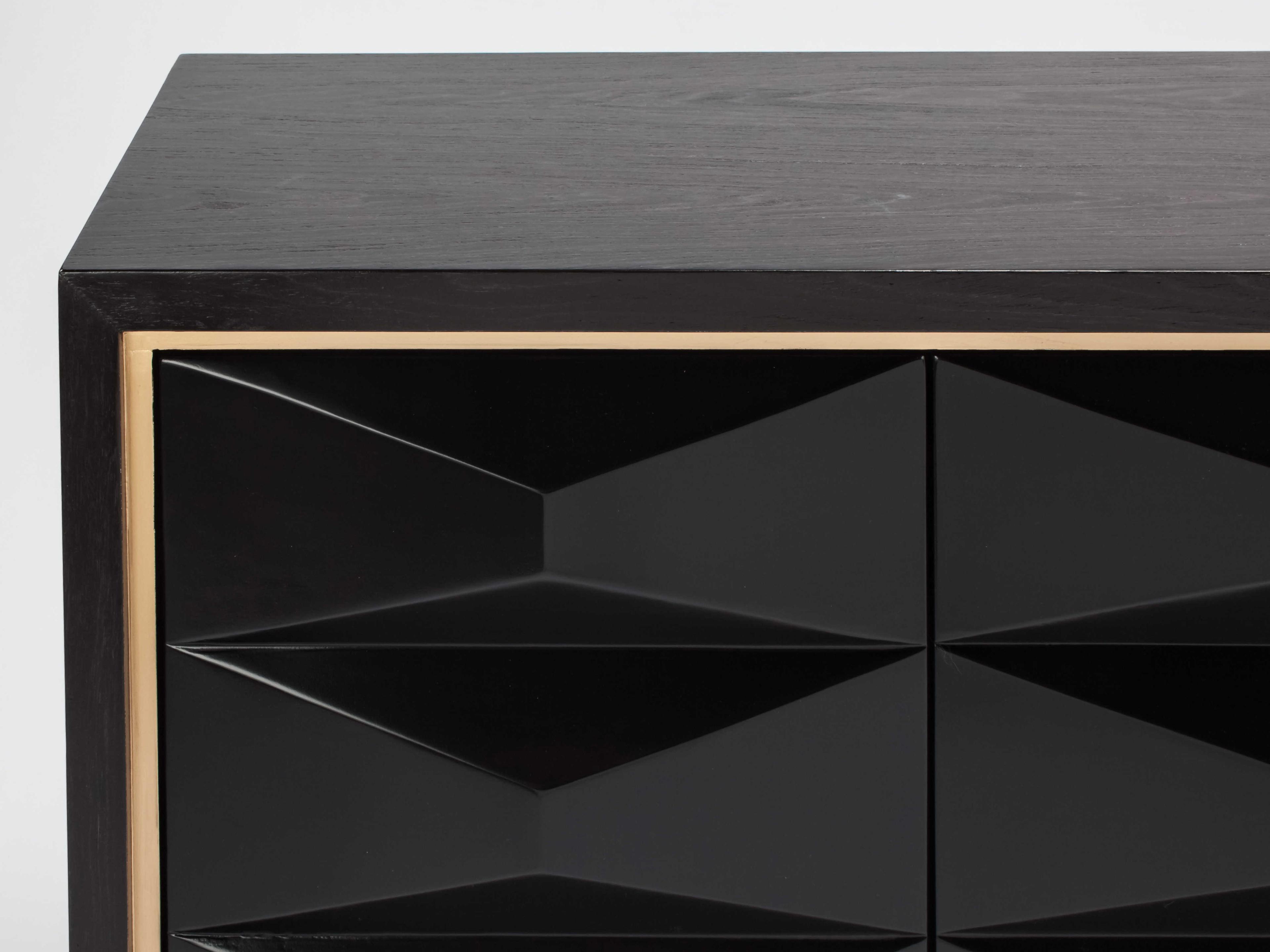 Artmax Black Gold Accent Chest