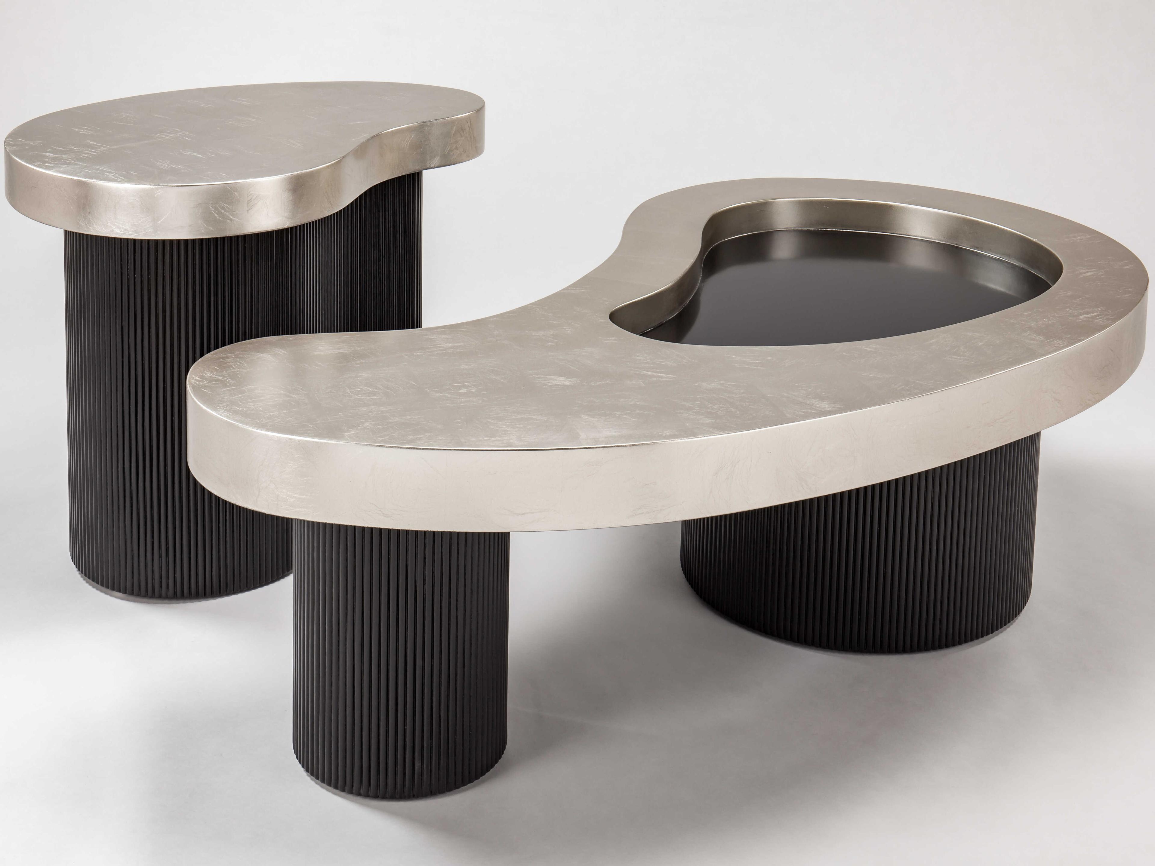 Artmax Wood Silverleaf Black End Table