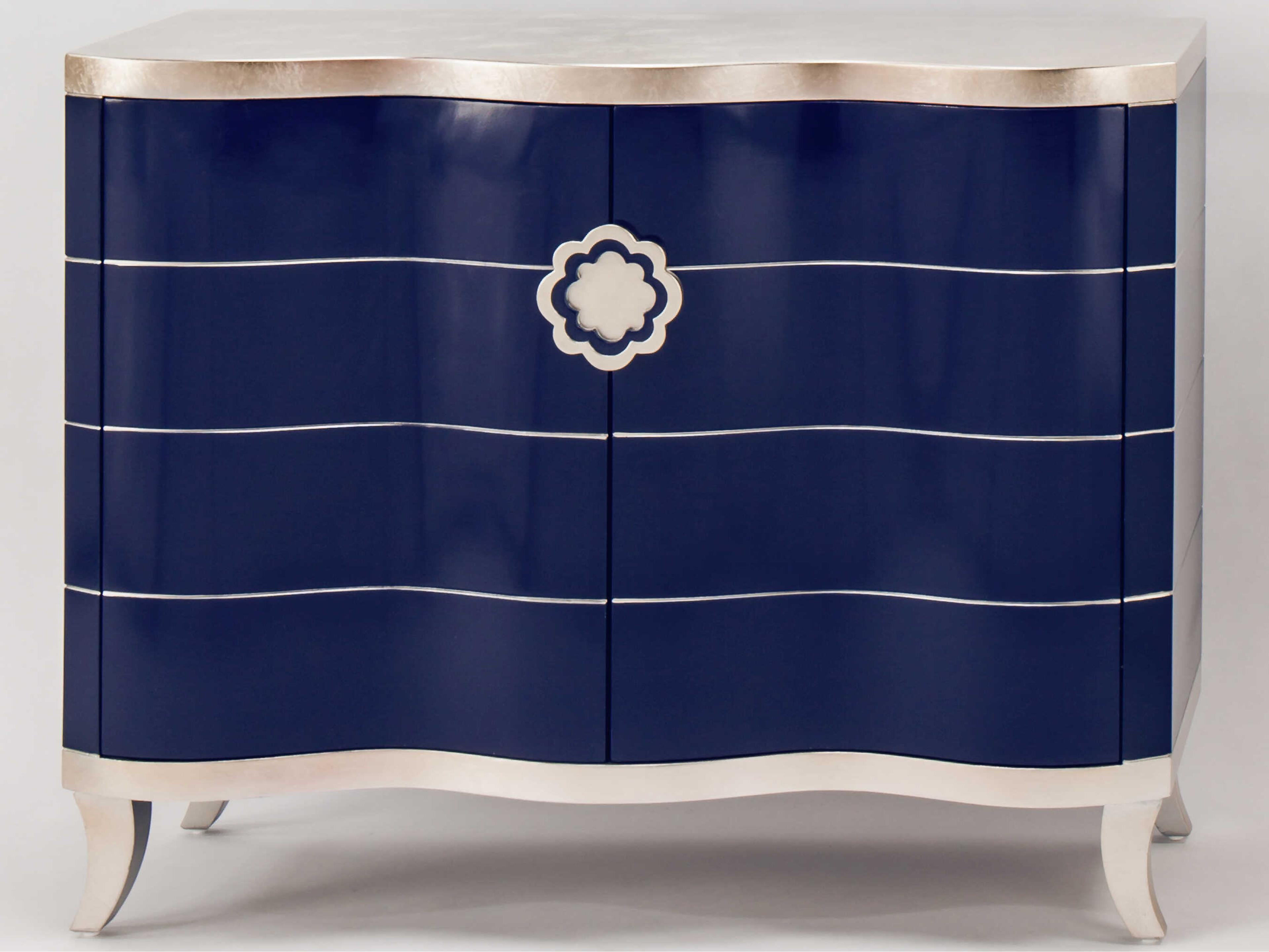 Artmax Blue Champagne Silver Accent Chest