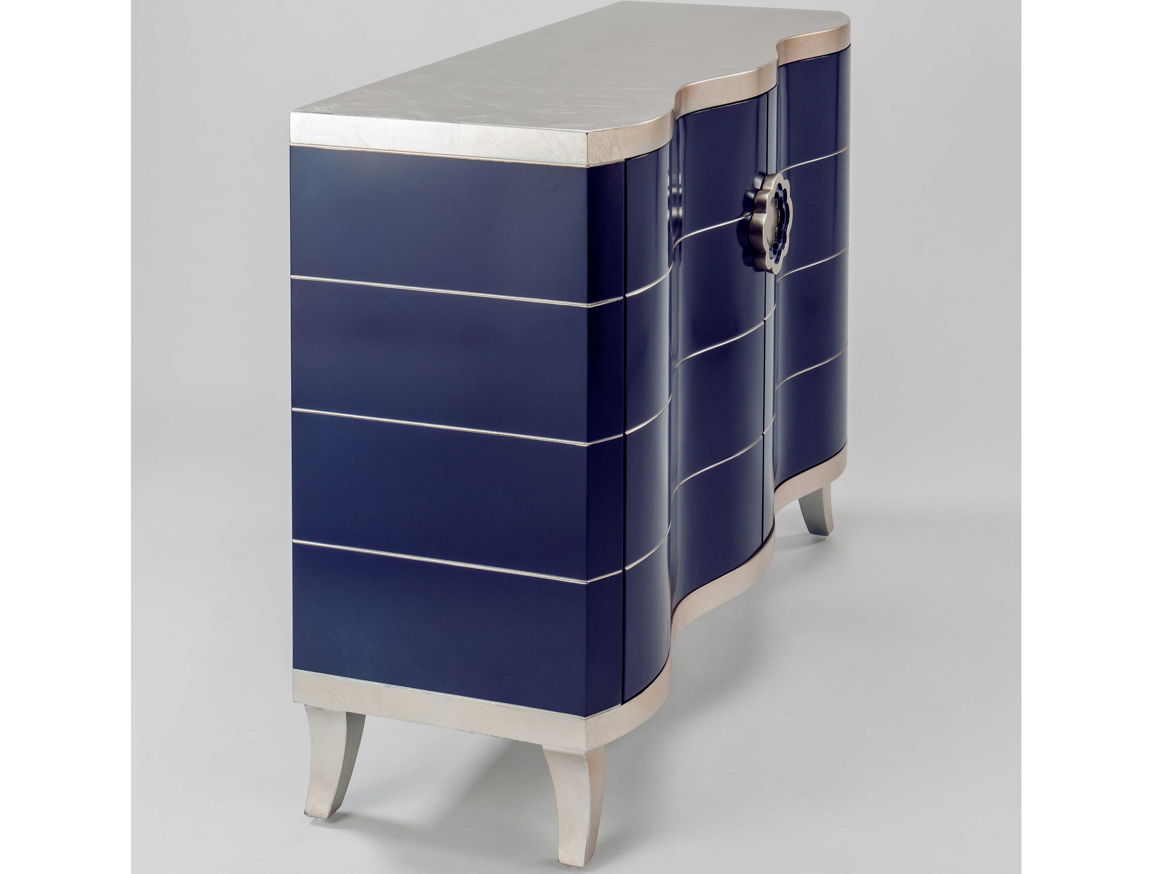 Artmax Blue Champagne Silver Accent Chest