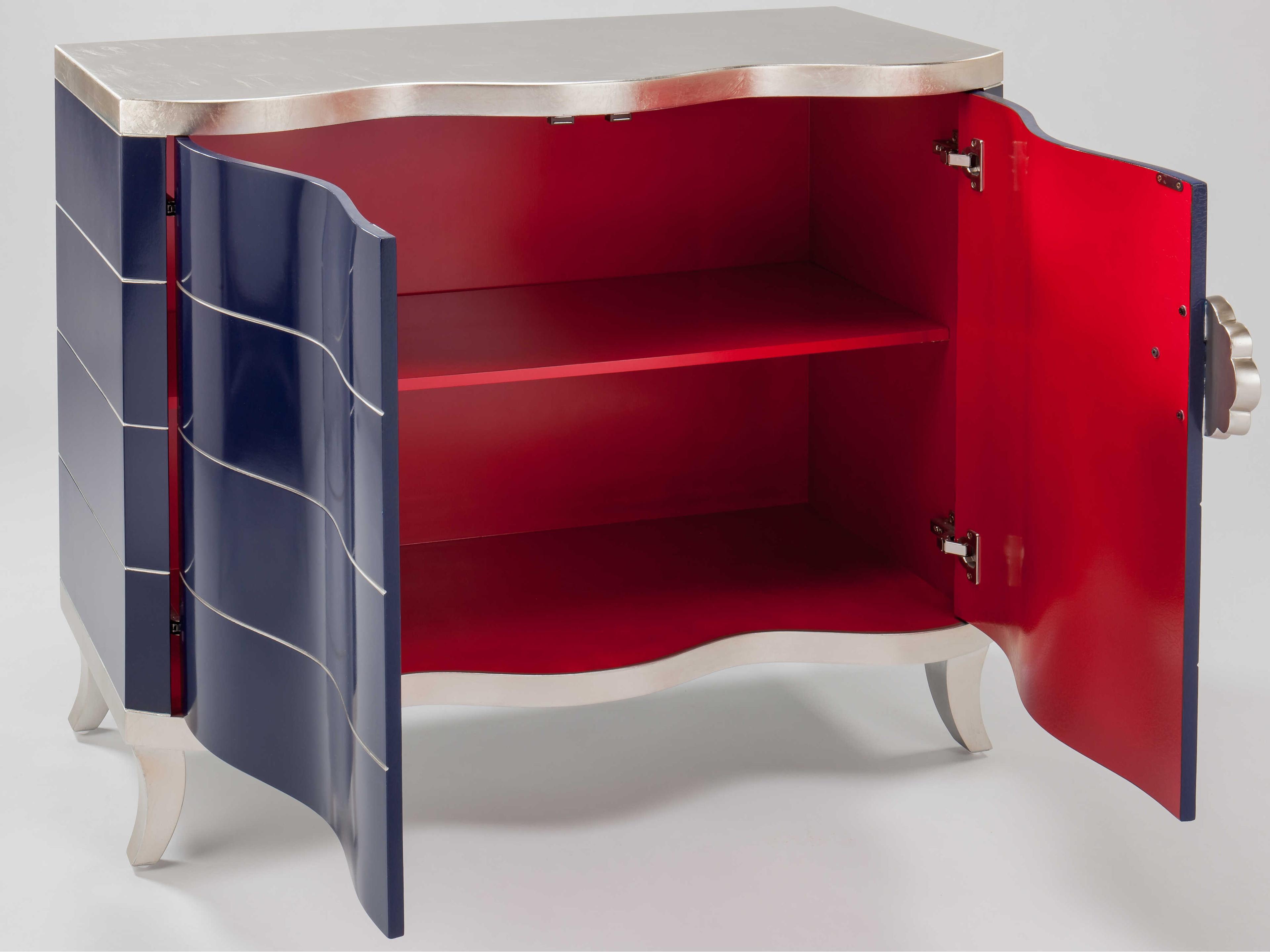 Artmax Blue Champagne Silver Accent Chest