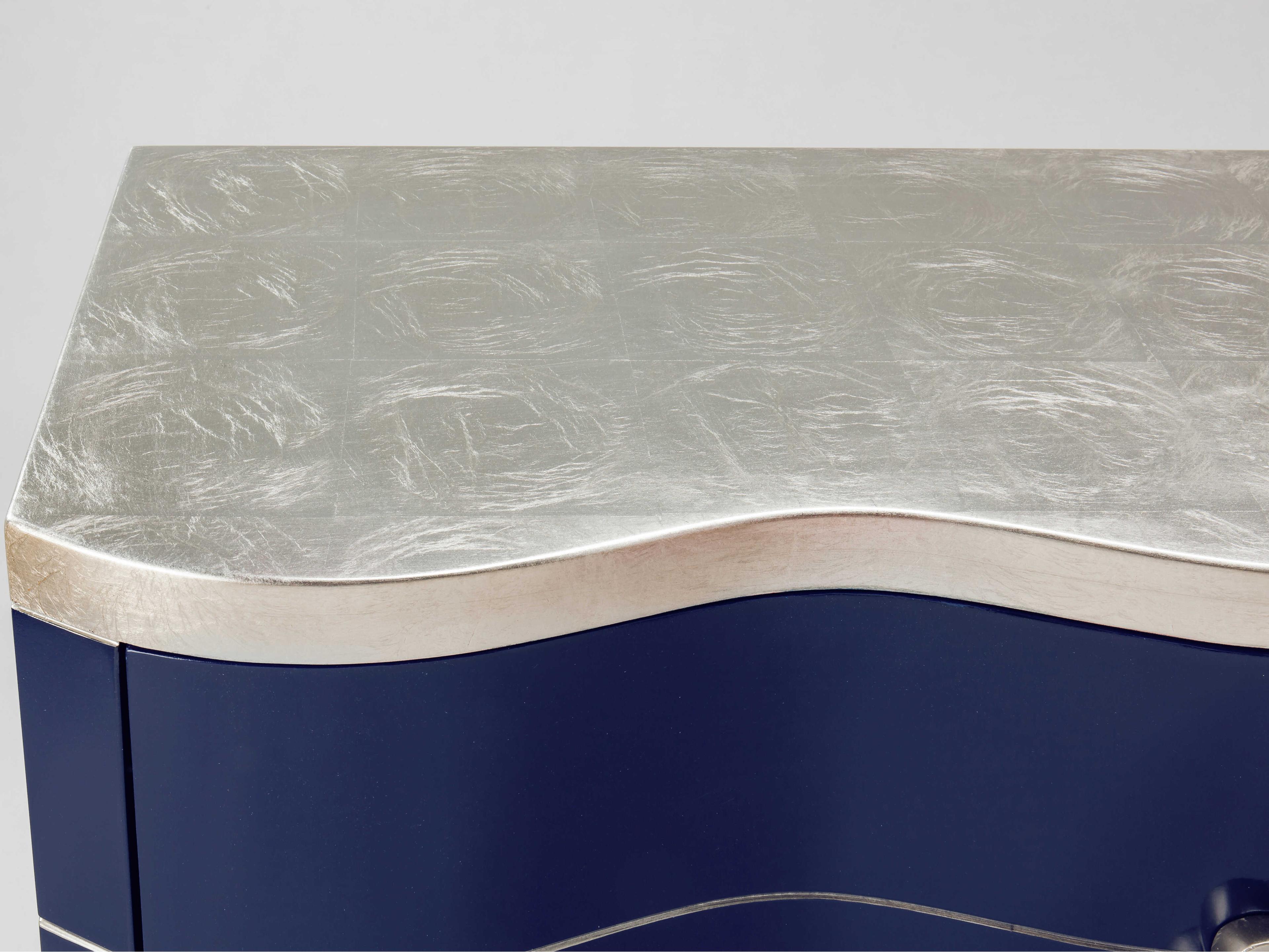 Artmax Blue Champagne Silver Accent Chest