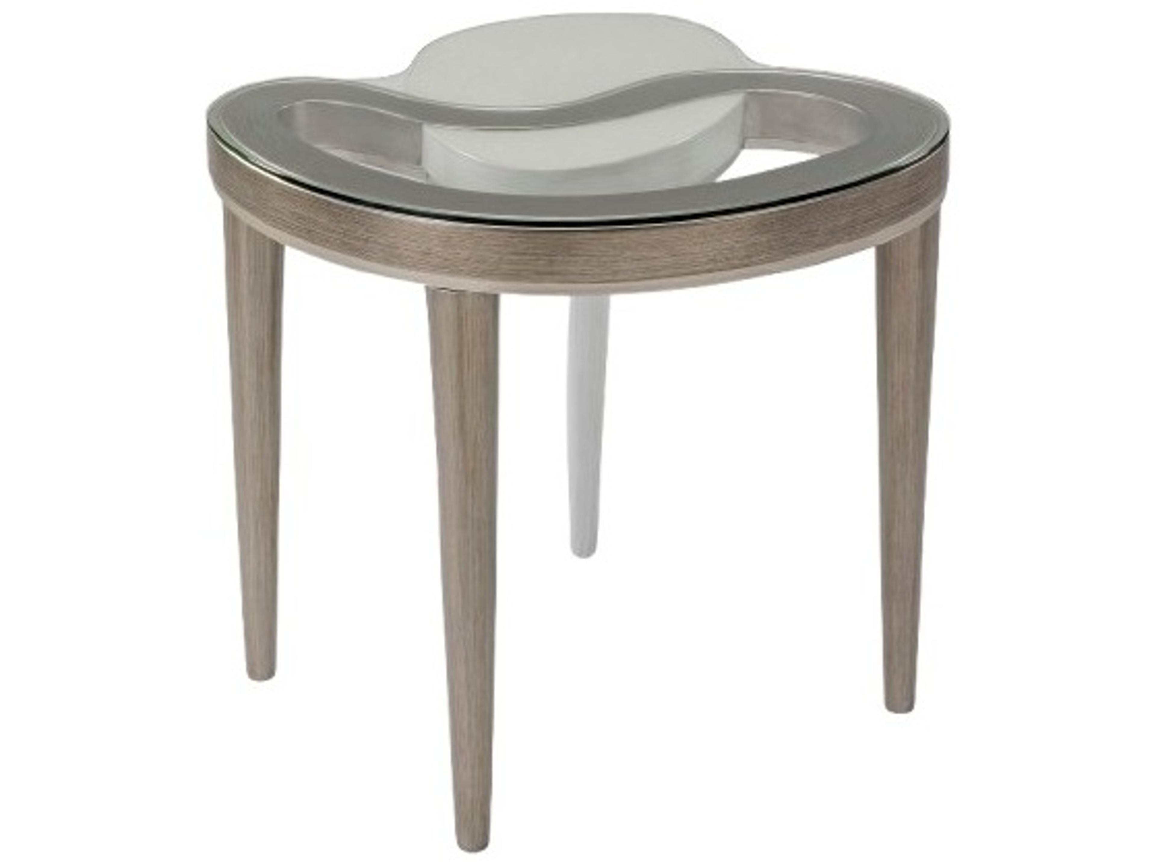 Artmax Glass Dusty White Silver End Table