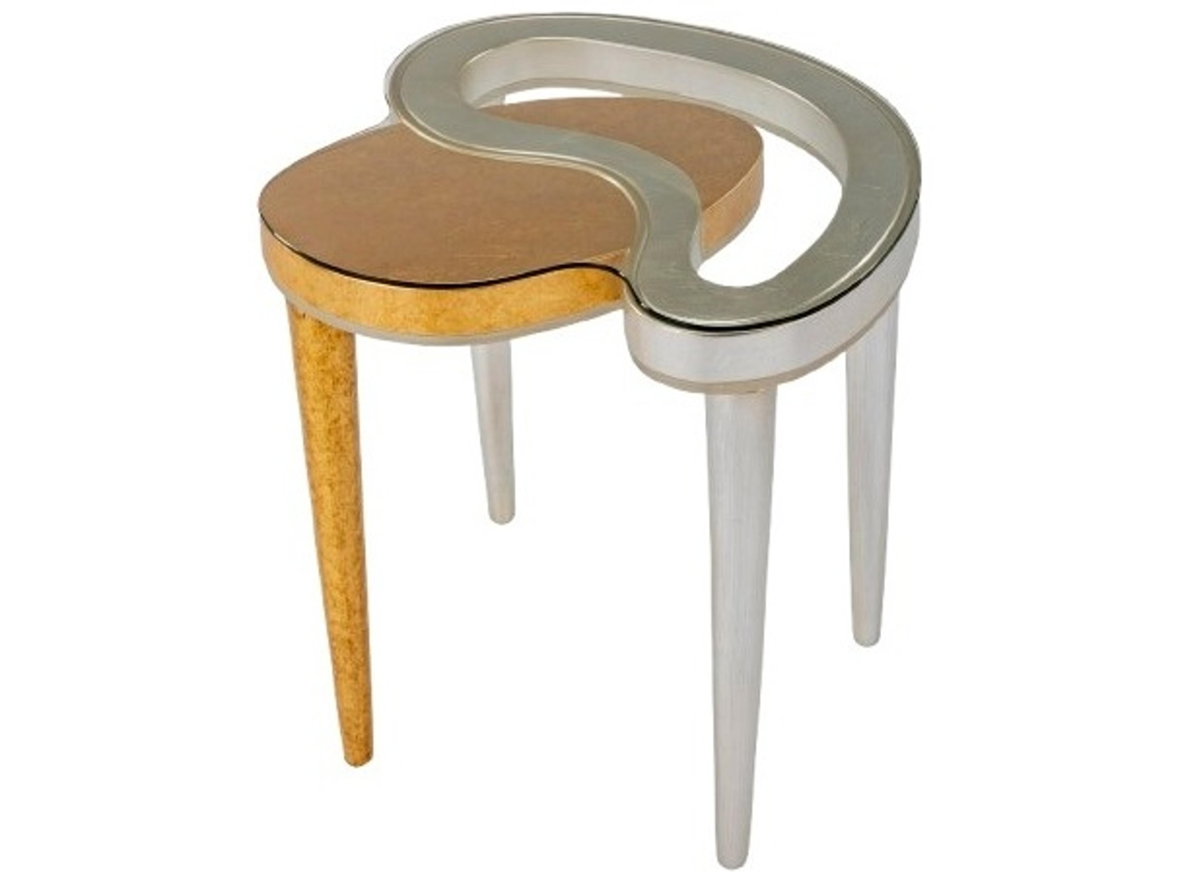 Glass Gold Silver End Table