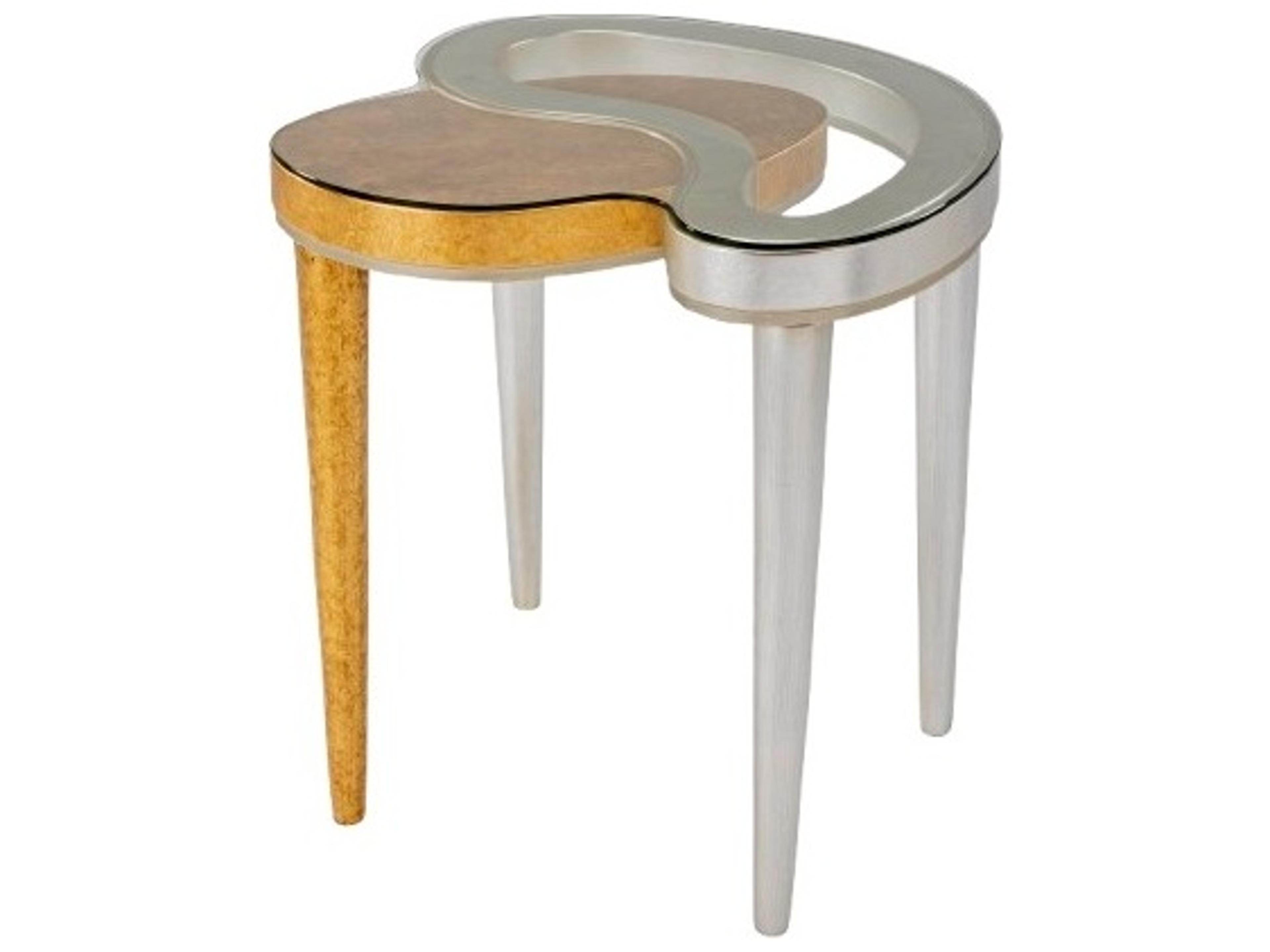 Artmax Glass Gold Silver End Table