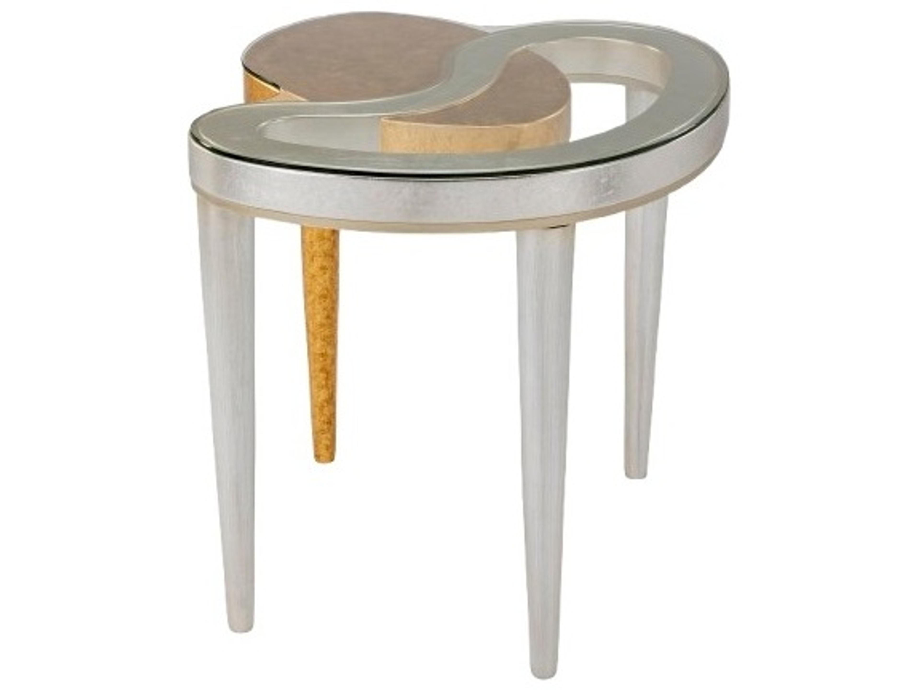 Artmax Glass Gold Silver End Table