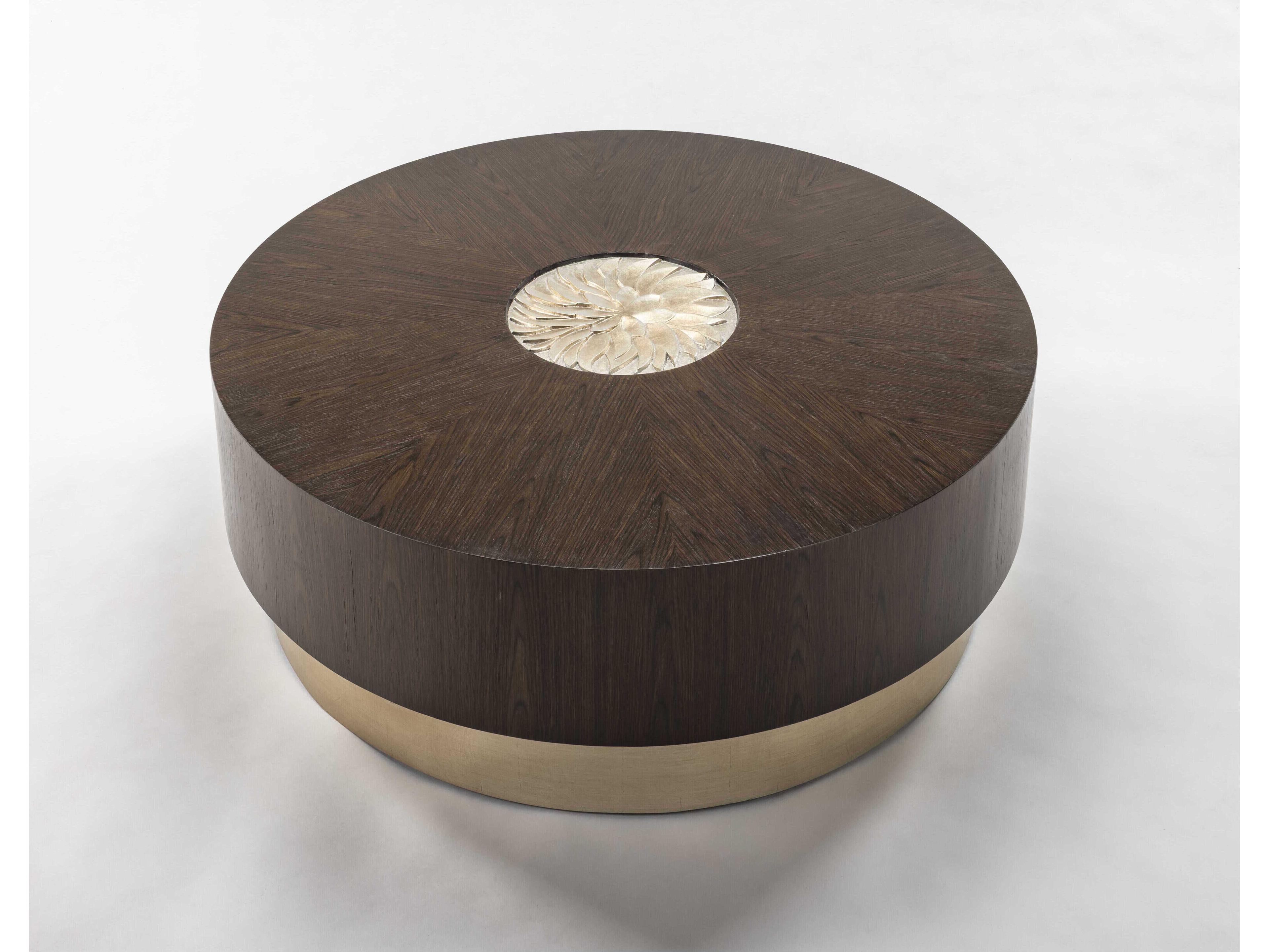 Artmax Round Wood Veneer Tobacco Coffee Table