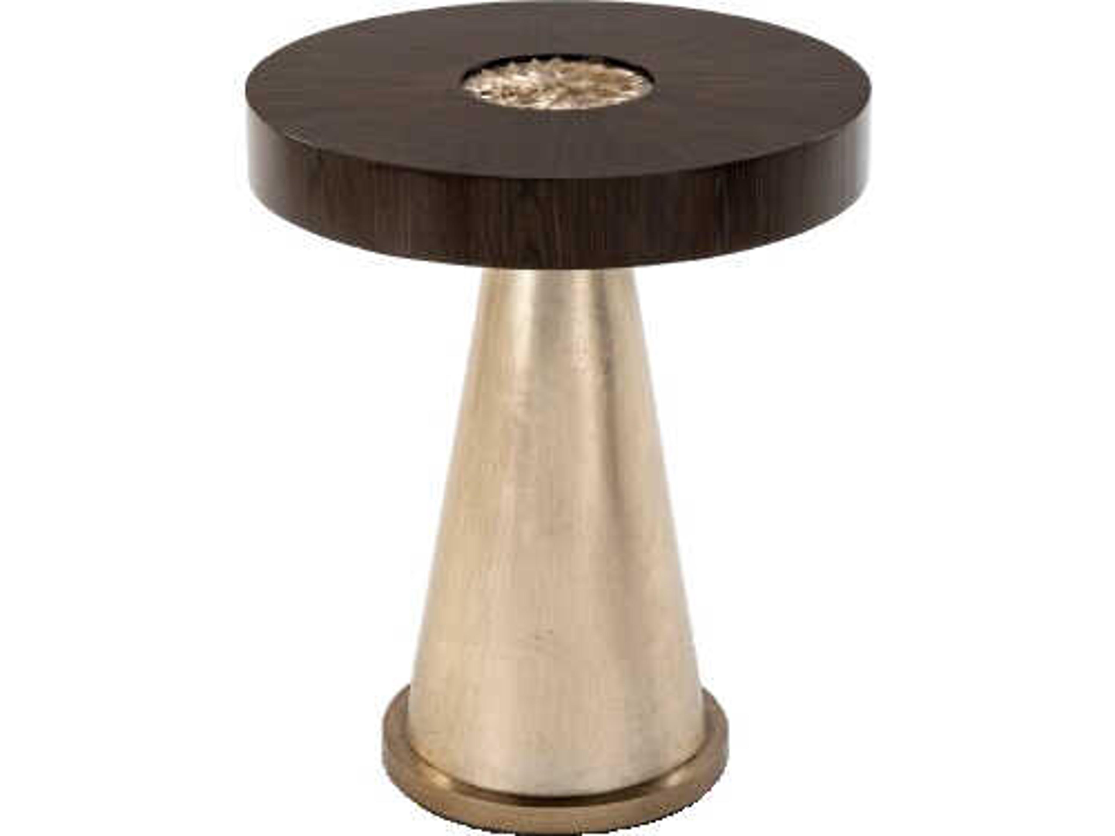 Round Wood Veneer Tobacco End Table
