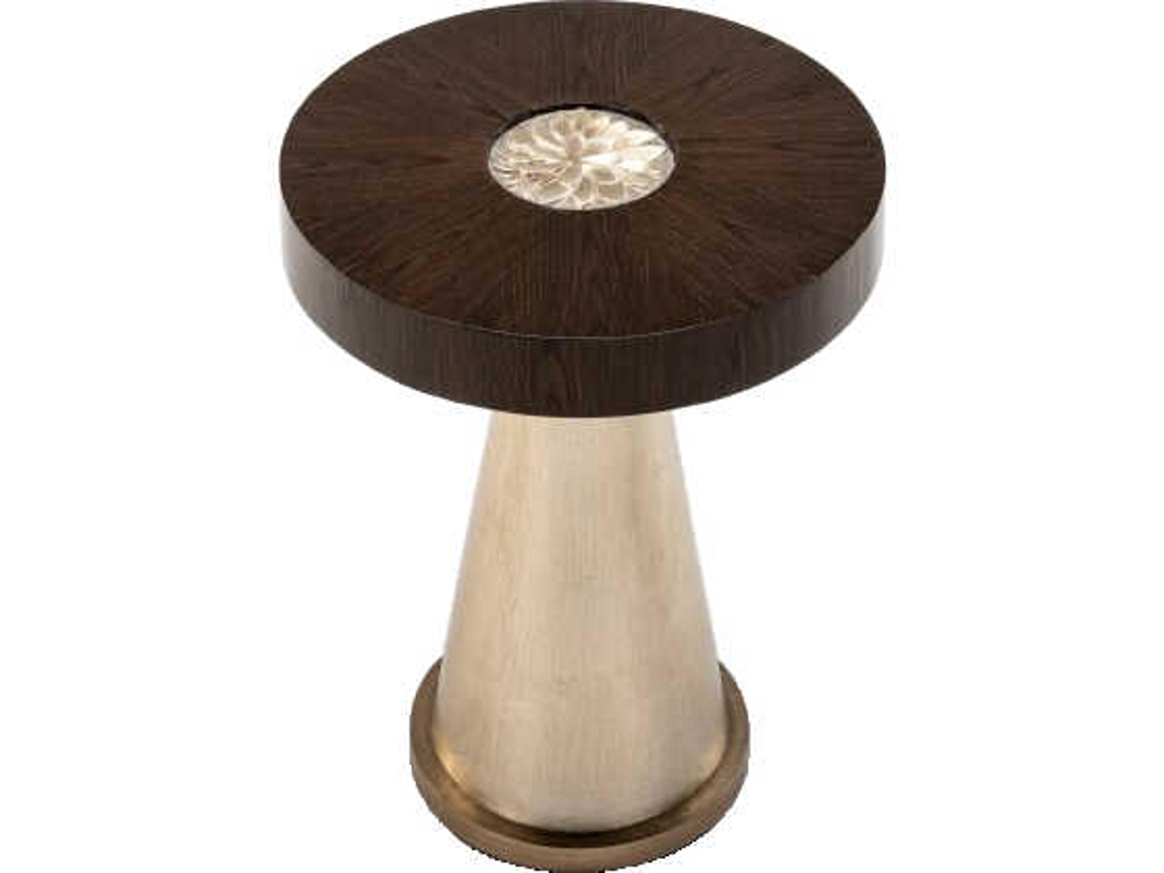 Artmax Round Wood Veneer Tobacco End Table