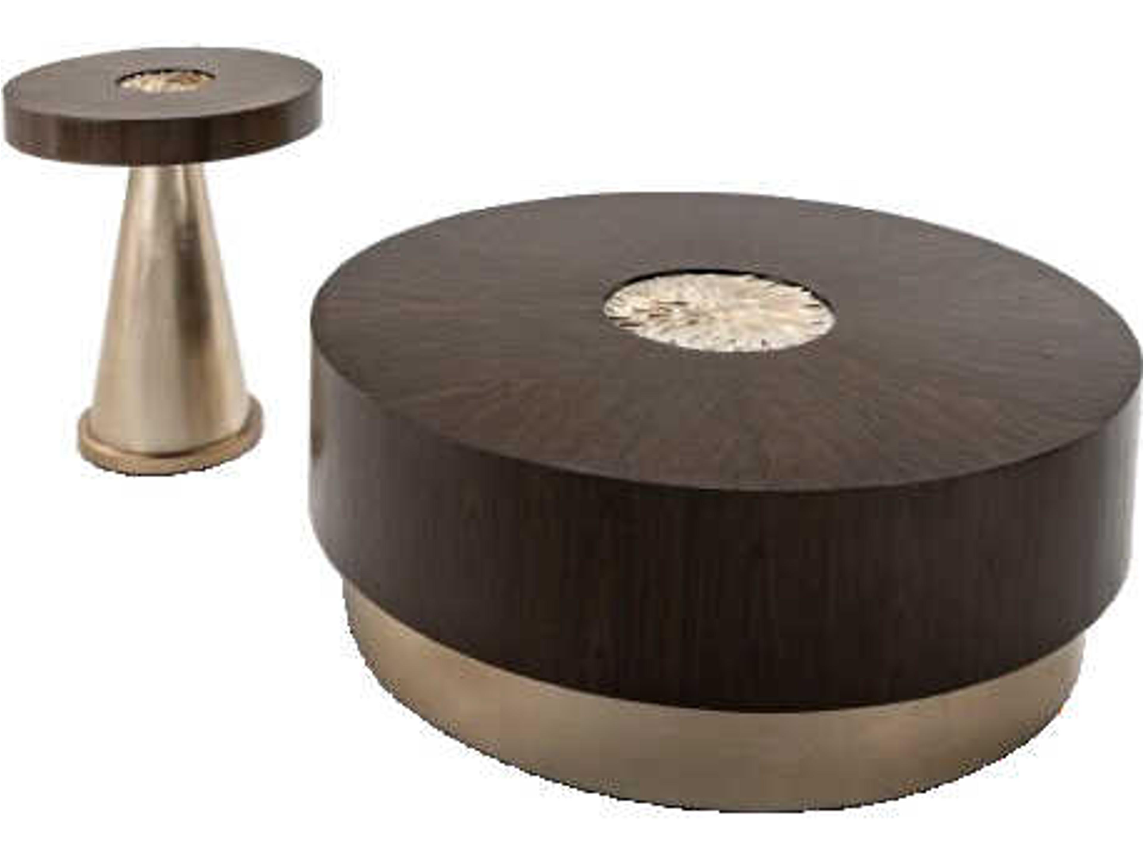 Artmax Round Wood Veneer Tobacco End Table