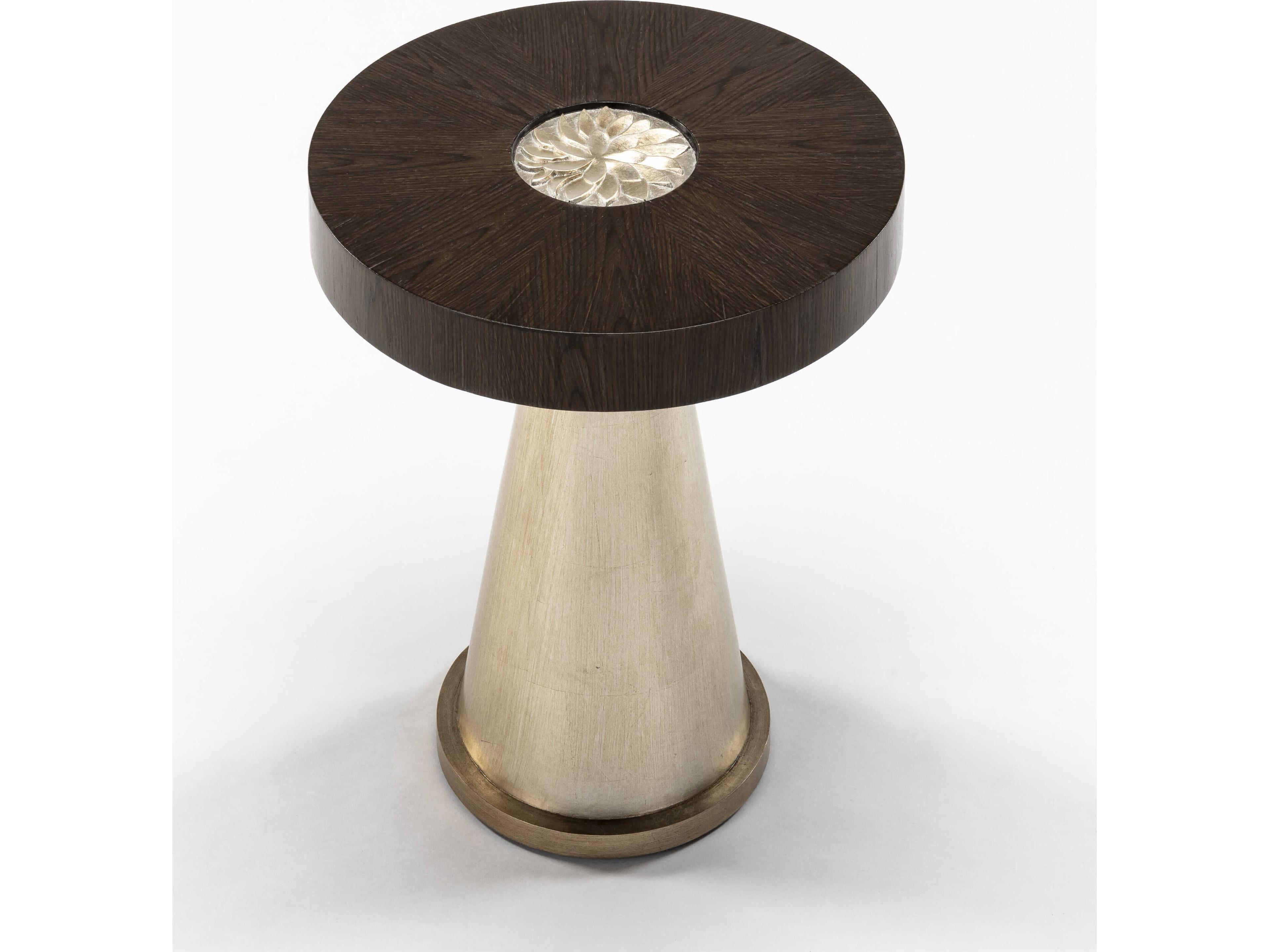 Artmax Round Wood Veneer Tobacco End Table